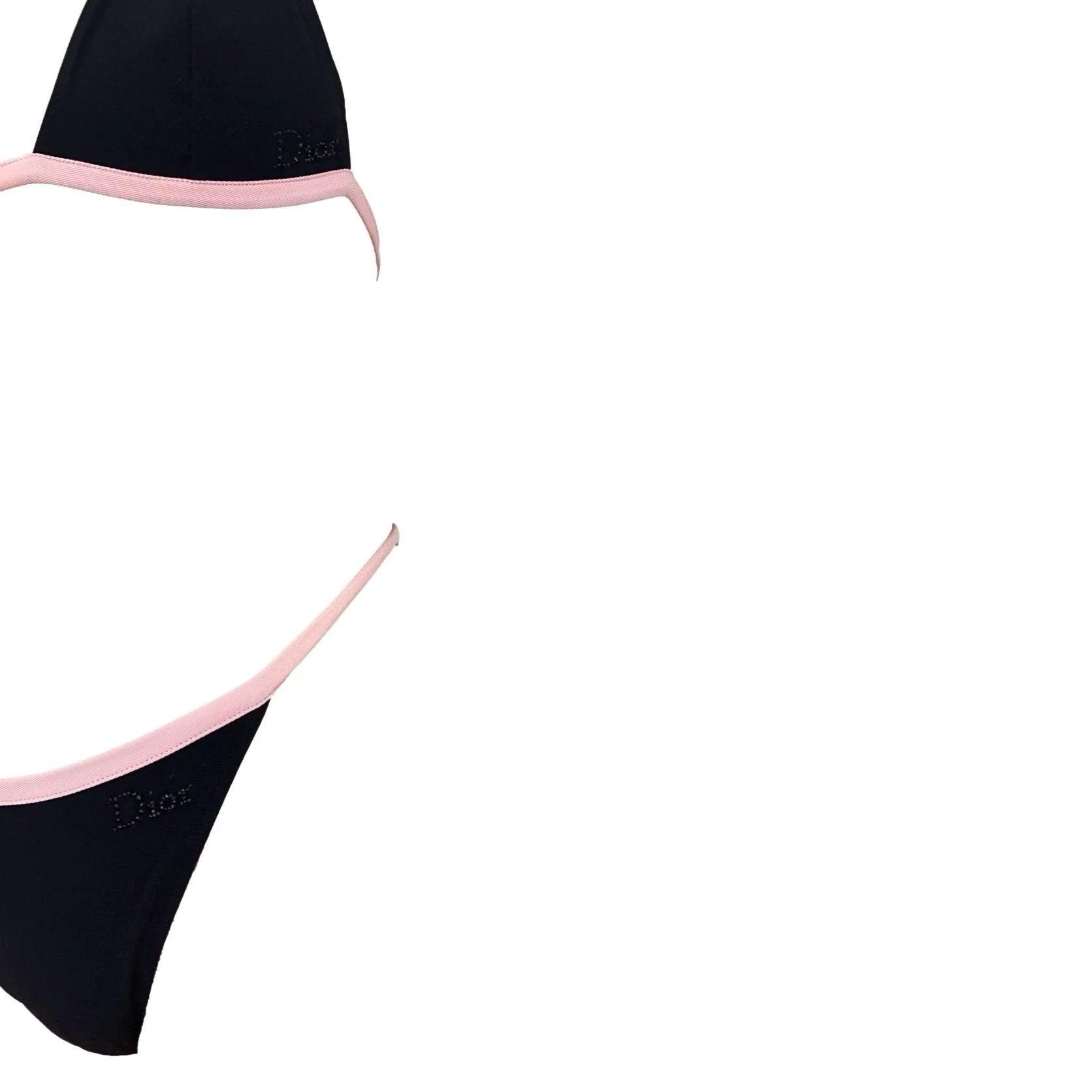 Dior Black Rhinestone Logo Bikini - Image 2