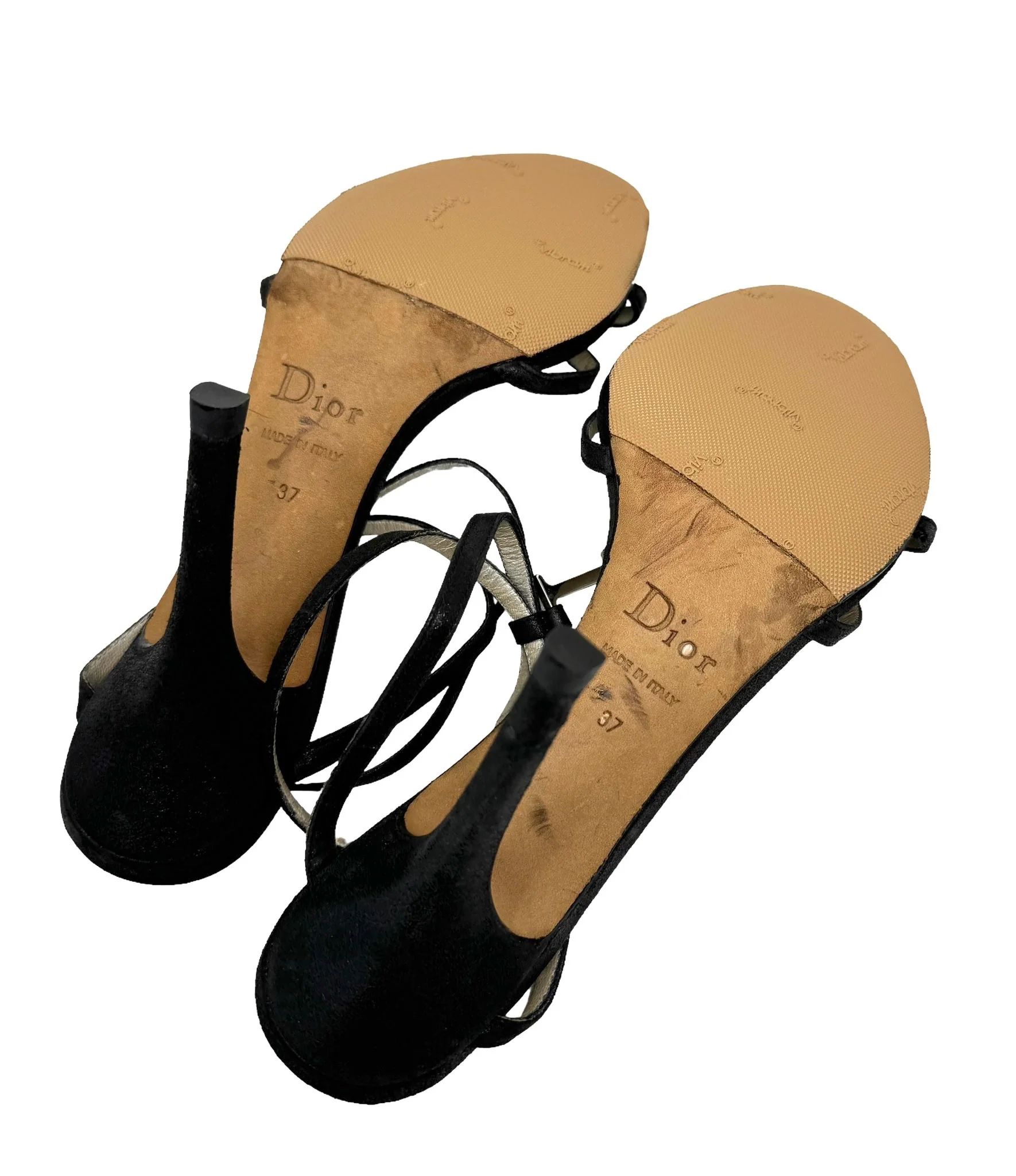 Dior Black Rhinestone Logo Heels - Image 3