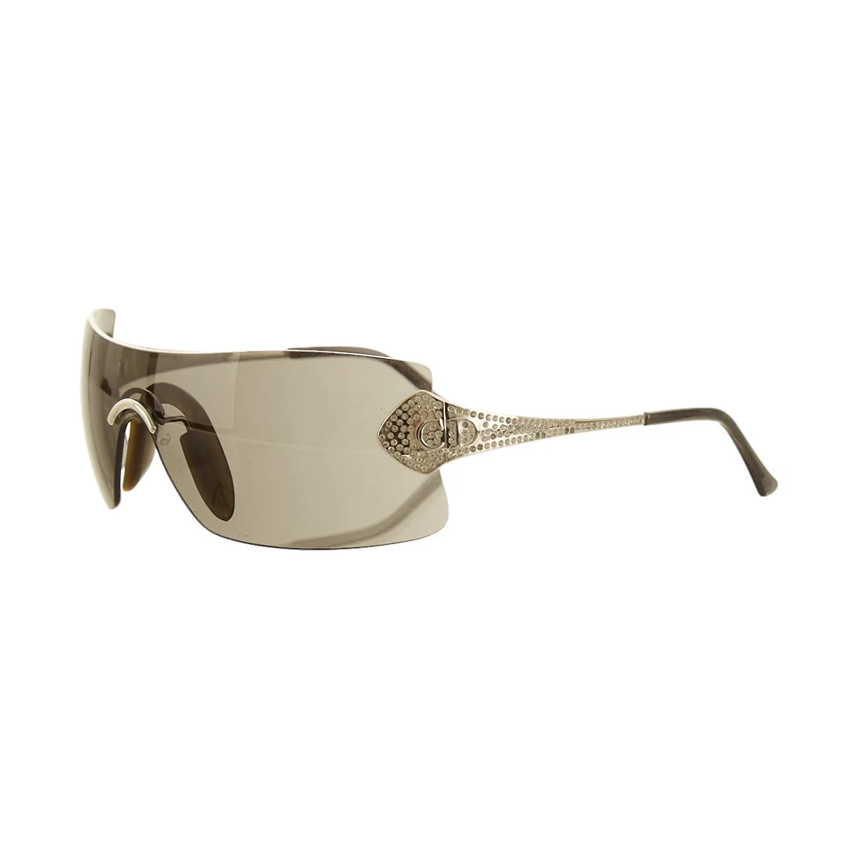 Dior Black Rhinestone Logo Shield Sunglasses
