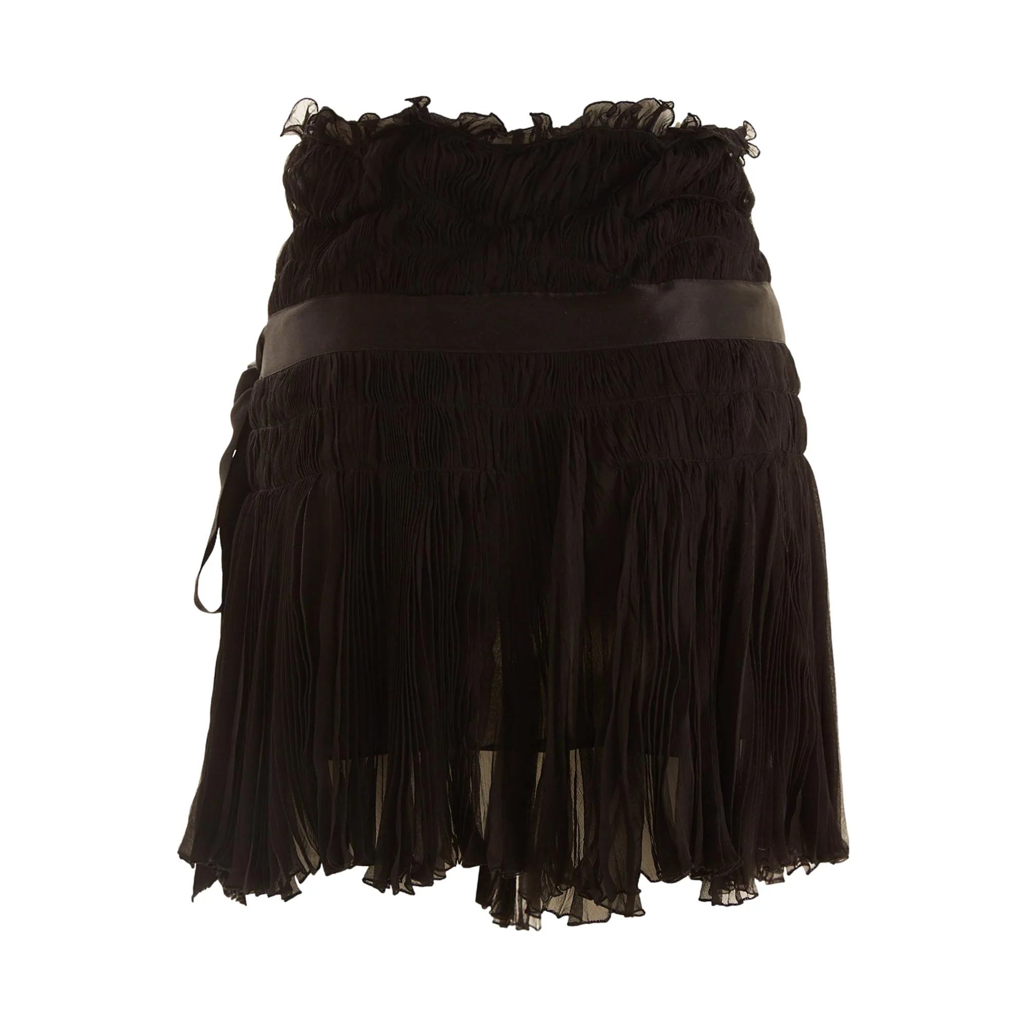 Dior Black Ruffle Ribbon Skirt - Image 2