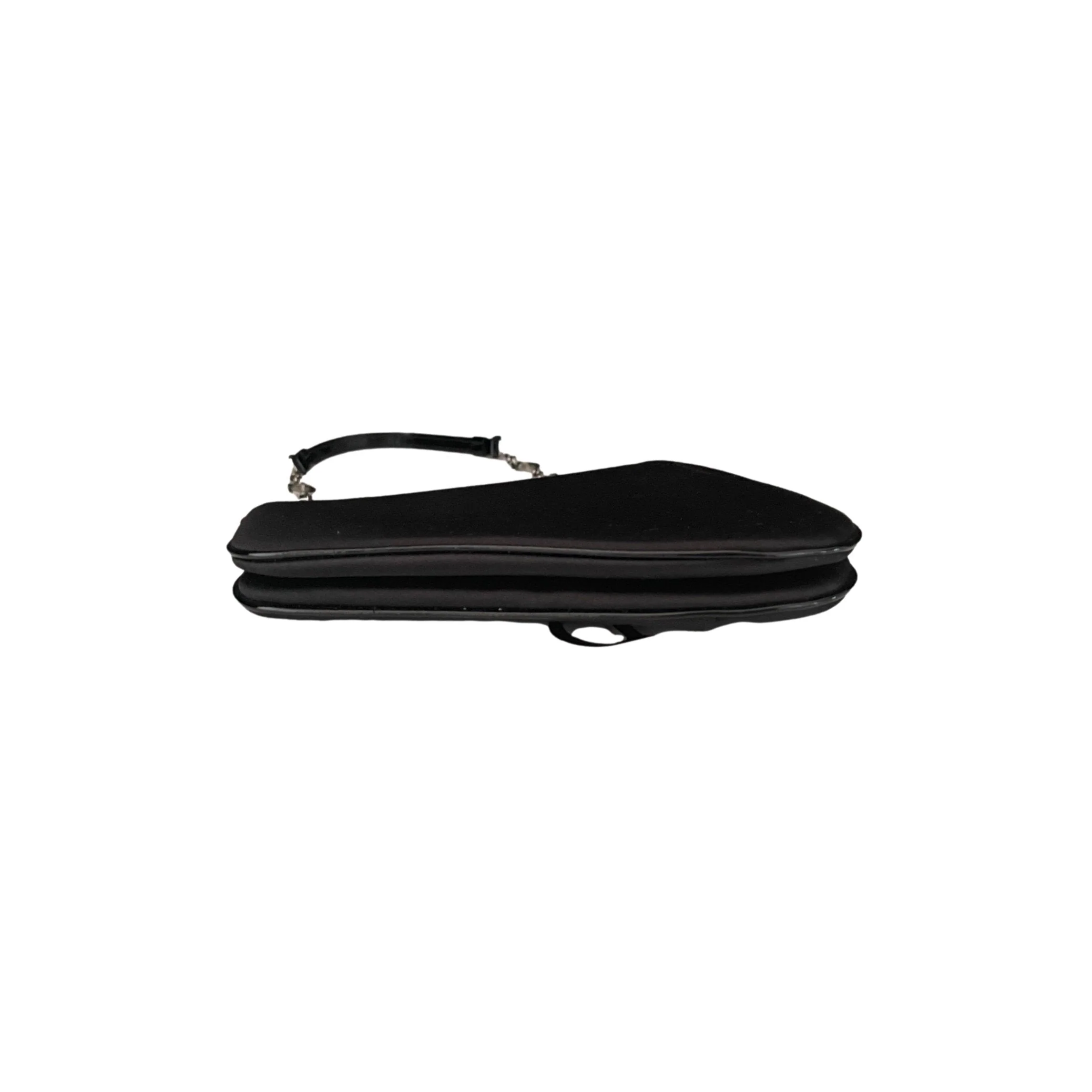 Dior Black Satin Mini Saddle Bag - Image 3