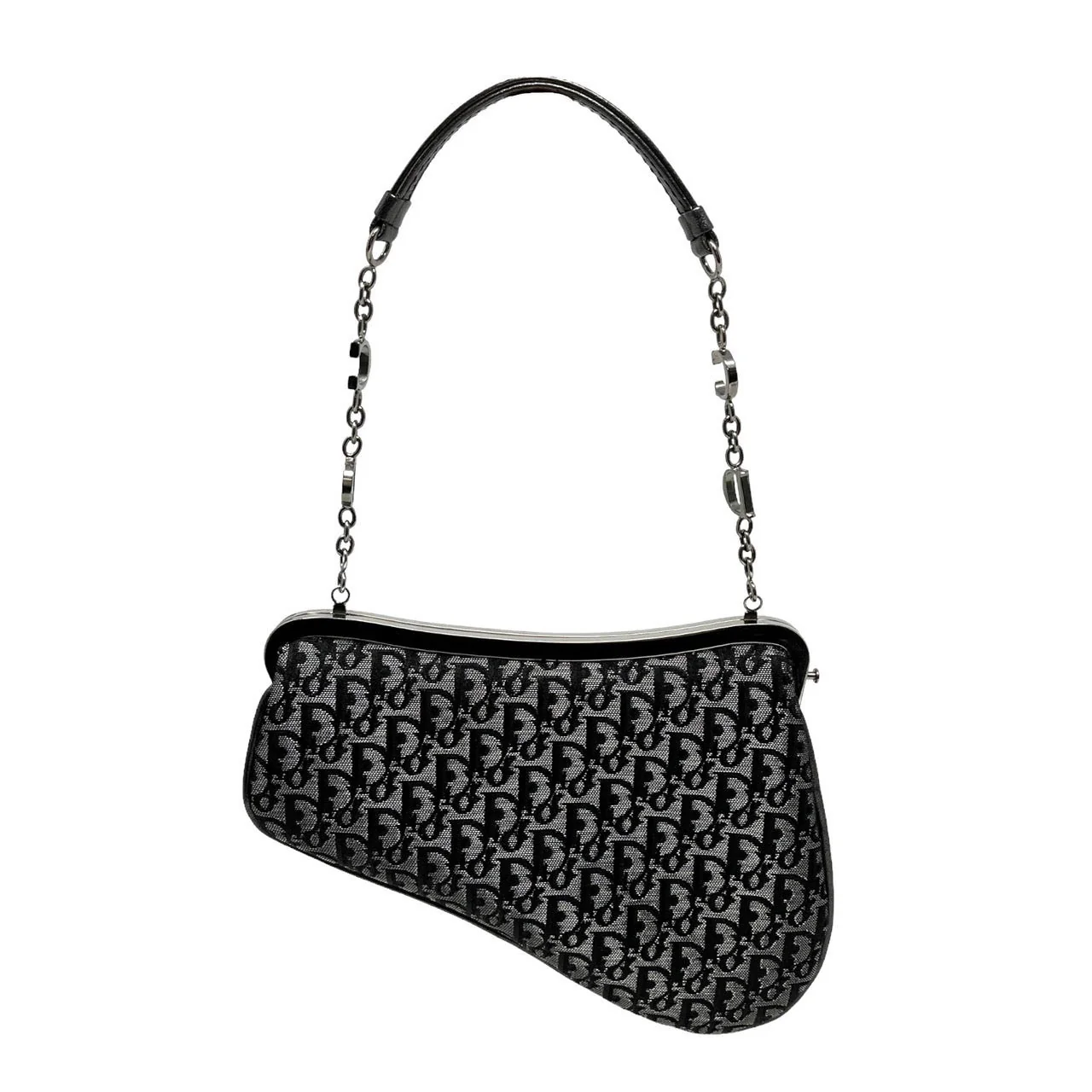 Dior Black Satin Mini Saddle Bag - Image 2