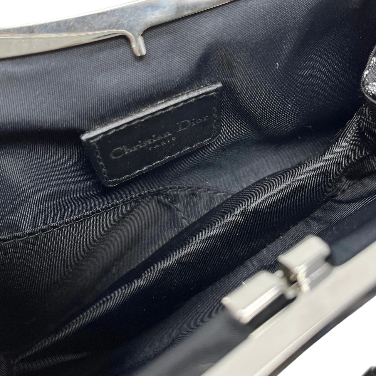 Dior Black Satin Mini Saddle Bag - Image 3