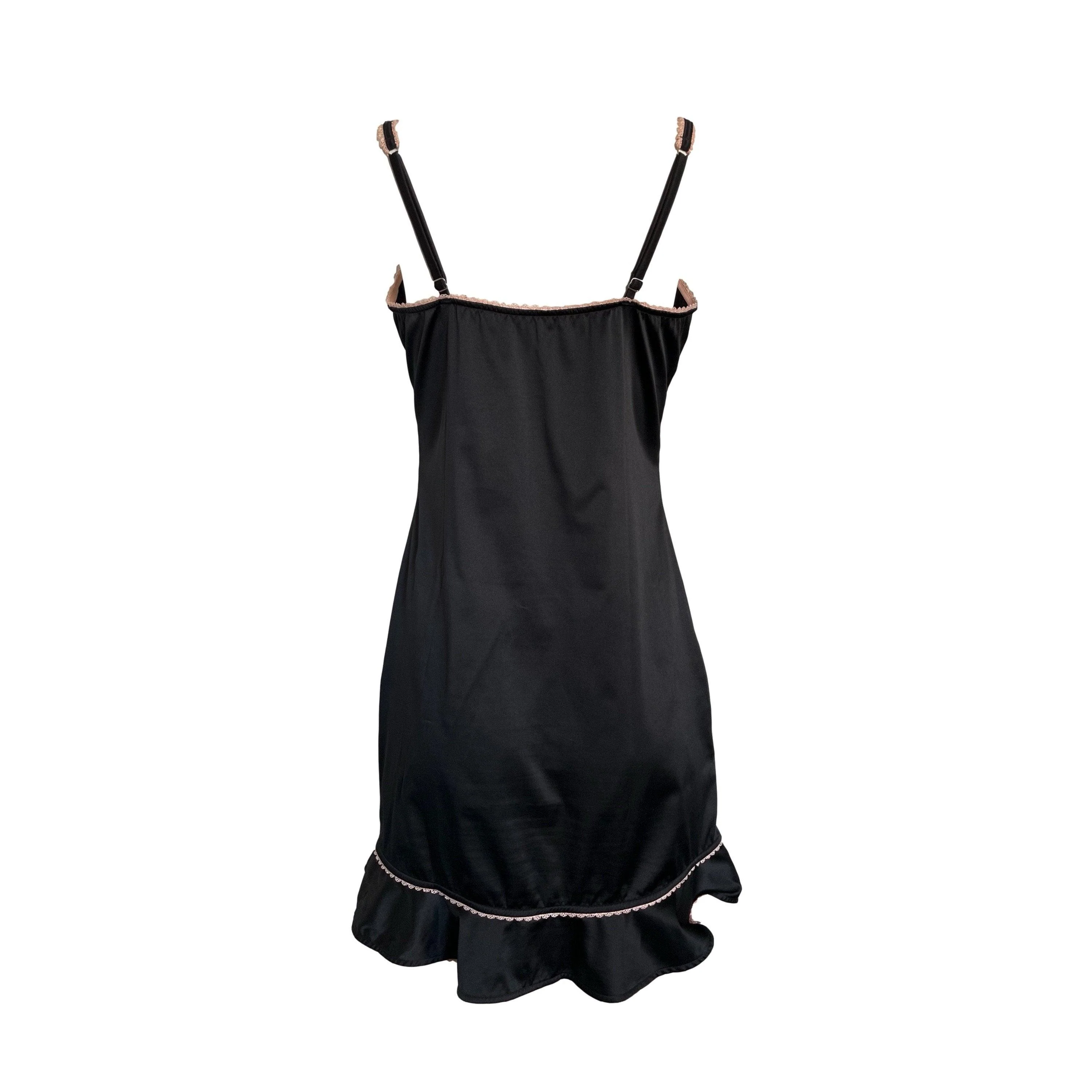 Dior Black Satin Rhinestone Dress - Image 2