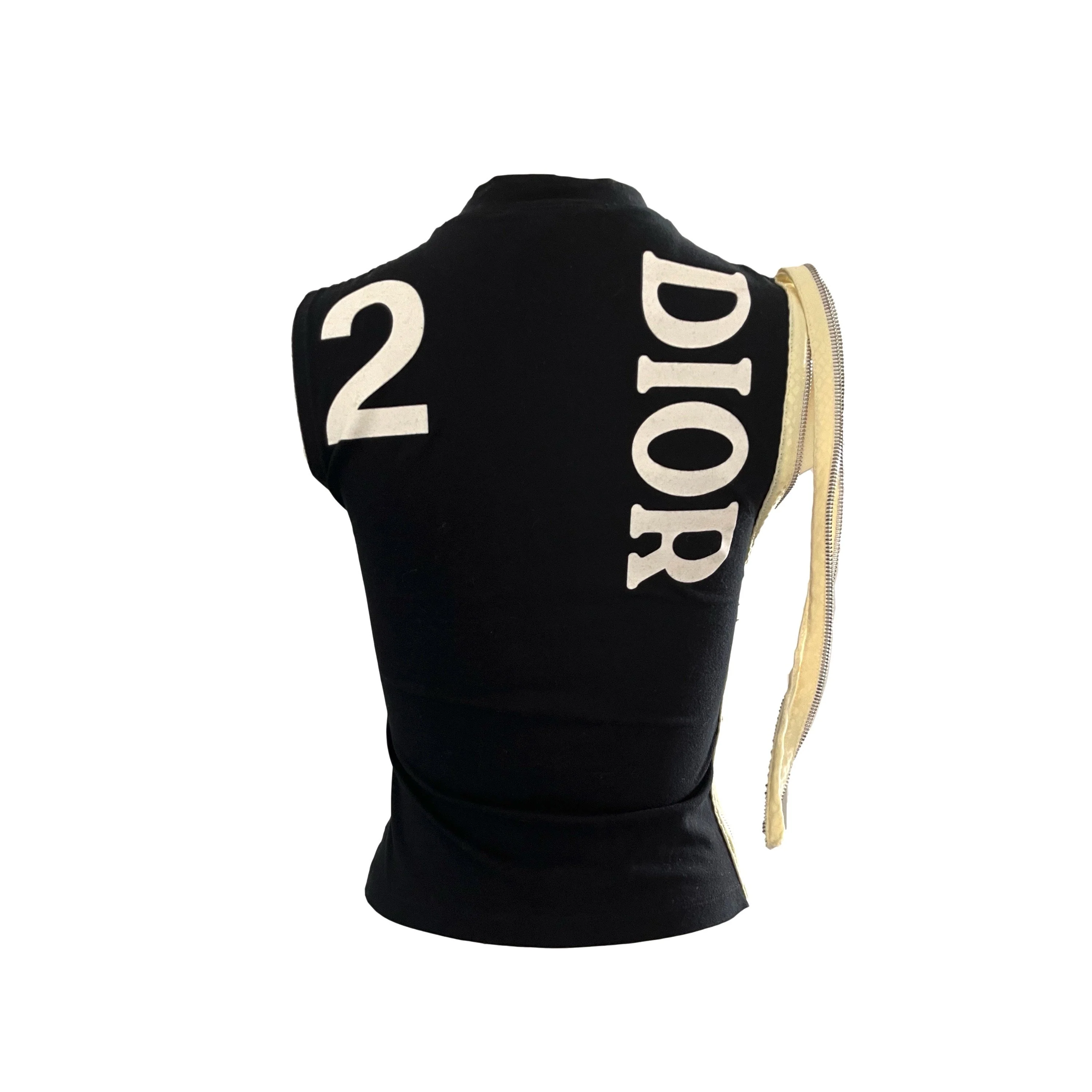 Dior Black Side Zippered Tank - Image 2