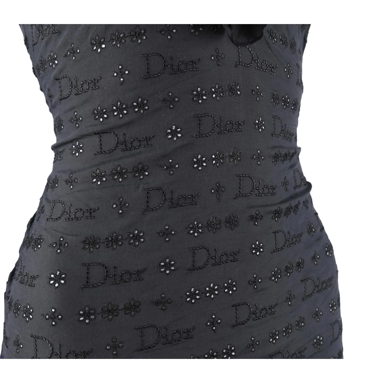 Dior Black Stitched Logo Dress - Image 3