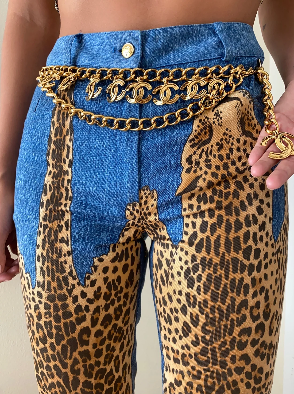 Dior Blue Cheetah Pants