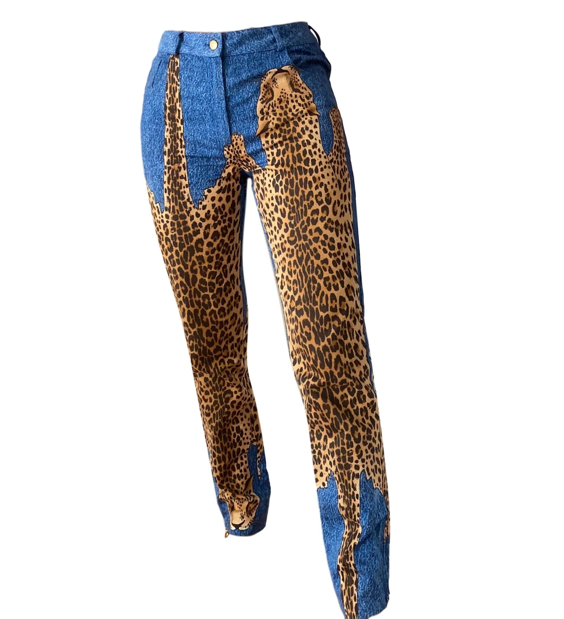 Dior Blue Cheetah Pants - Image 2