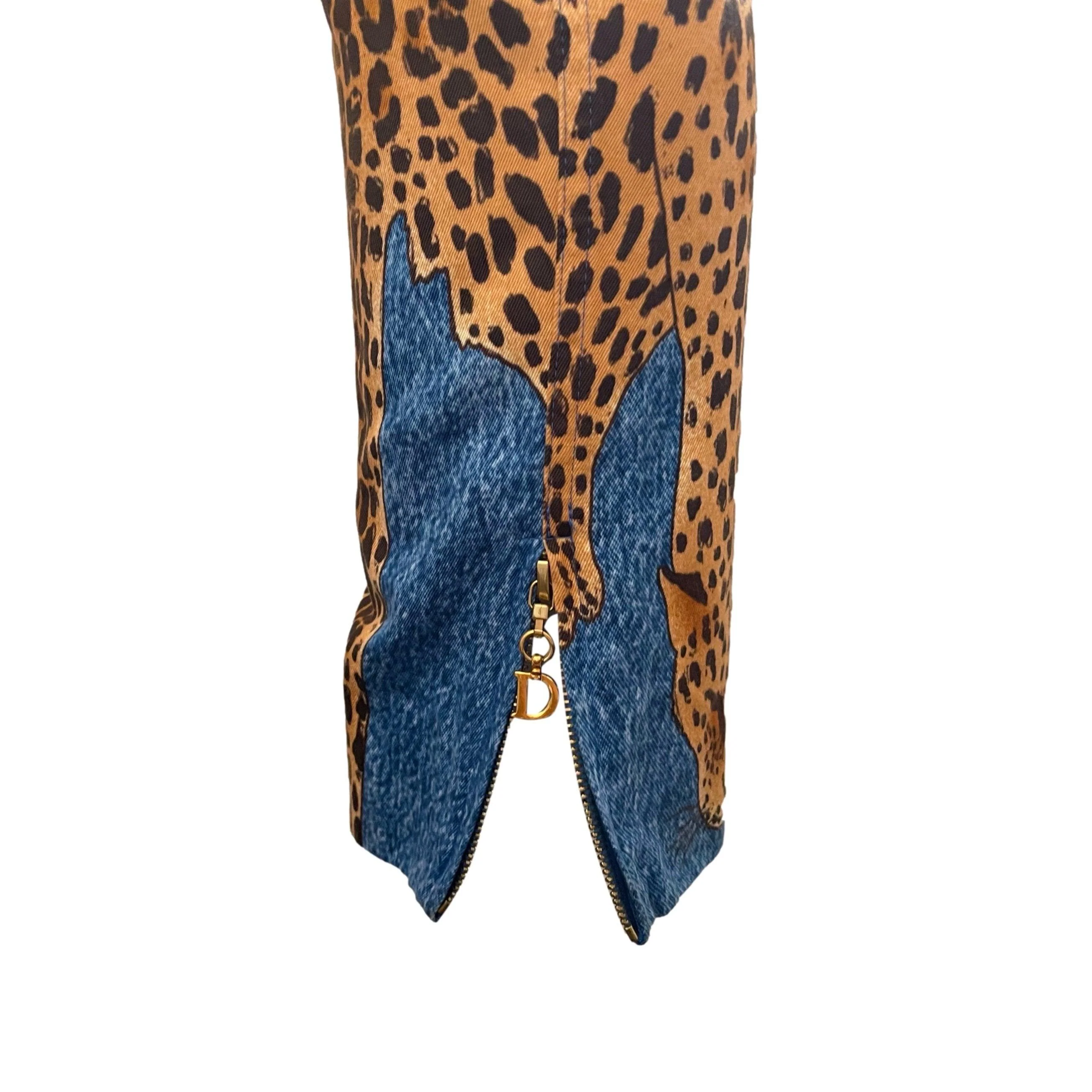 Dior Blue Cheetah Pants - Image 4