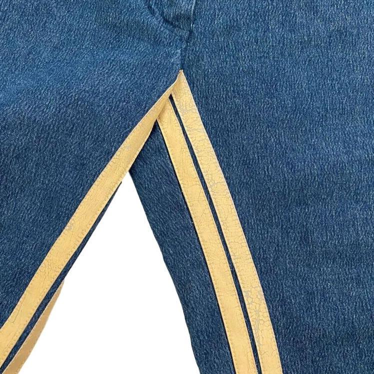 Dior Blue Double Striped Flare Jeans - Image 3
