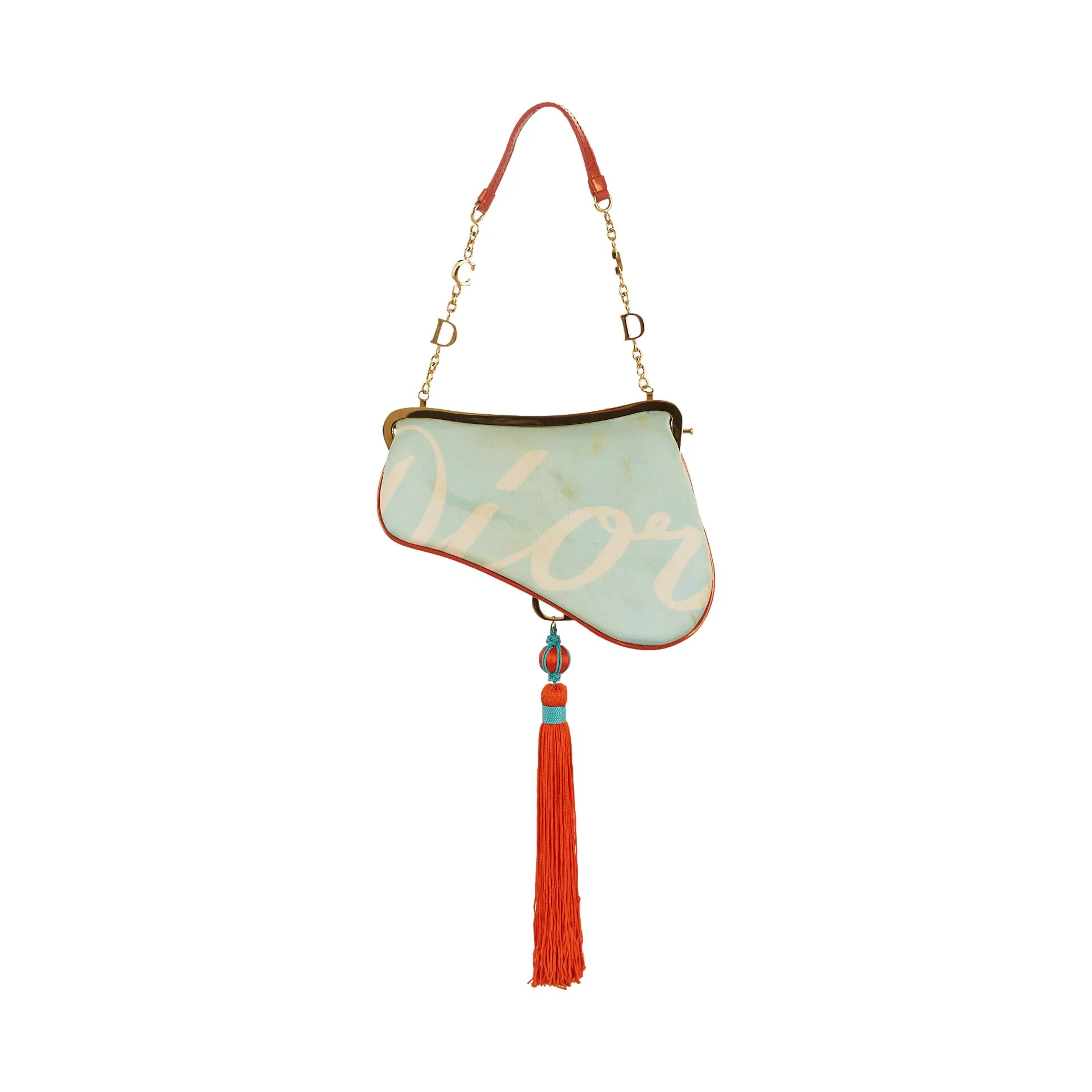 Dior Blue Floral Print Mini Saddle - Image 2