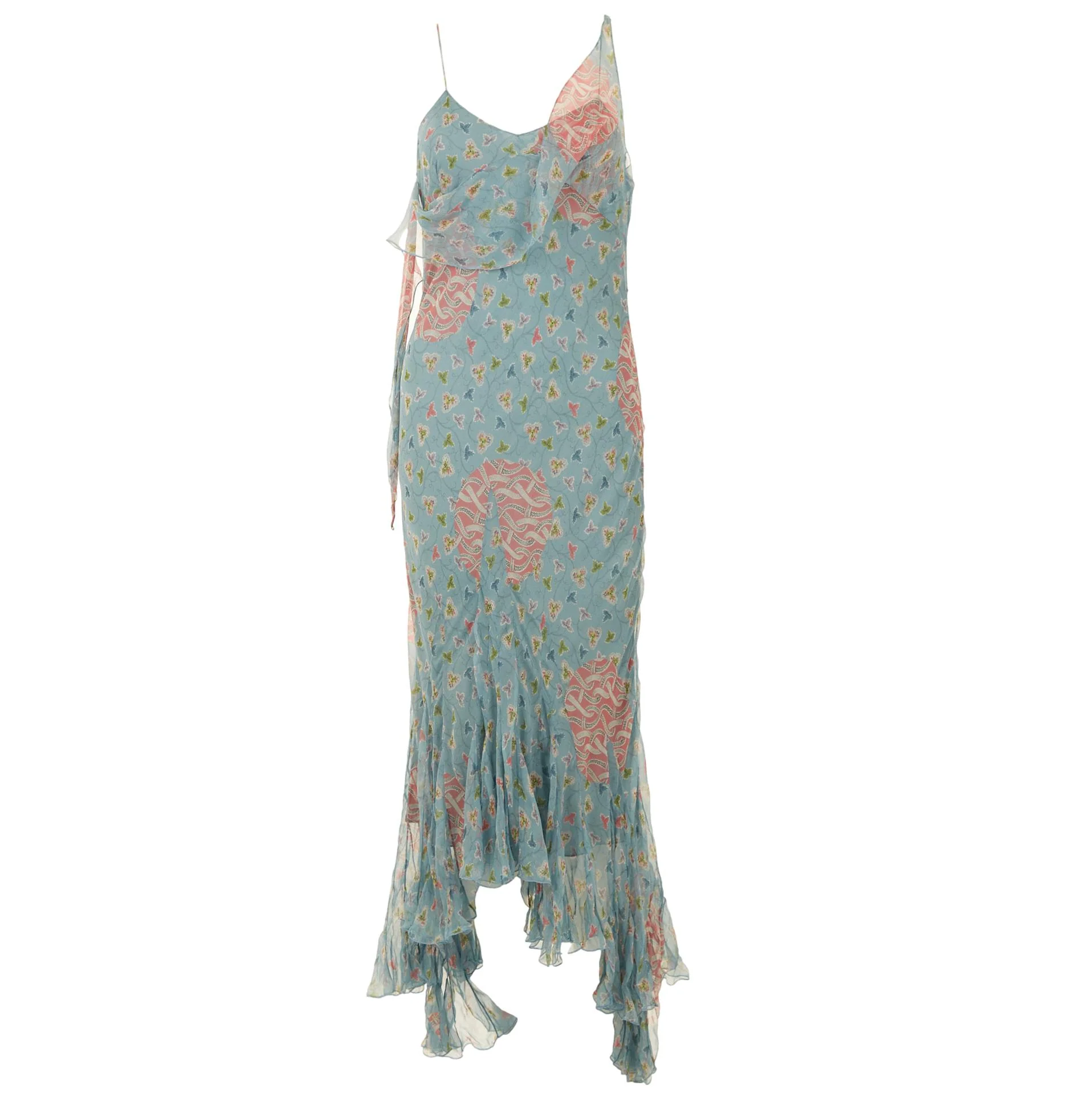 Dior Blue Floral Silk Gown