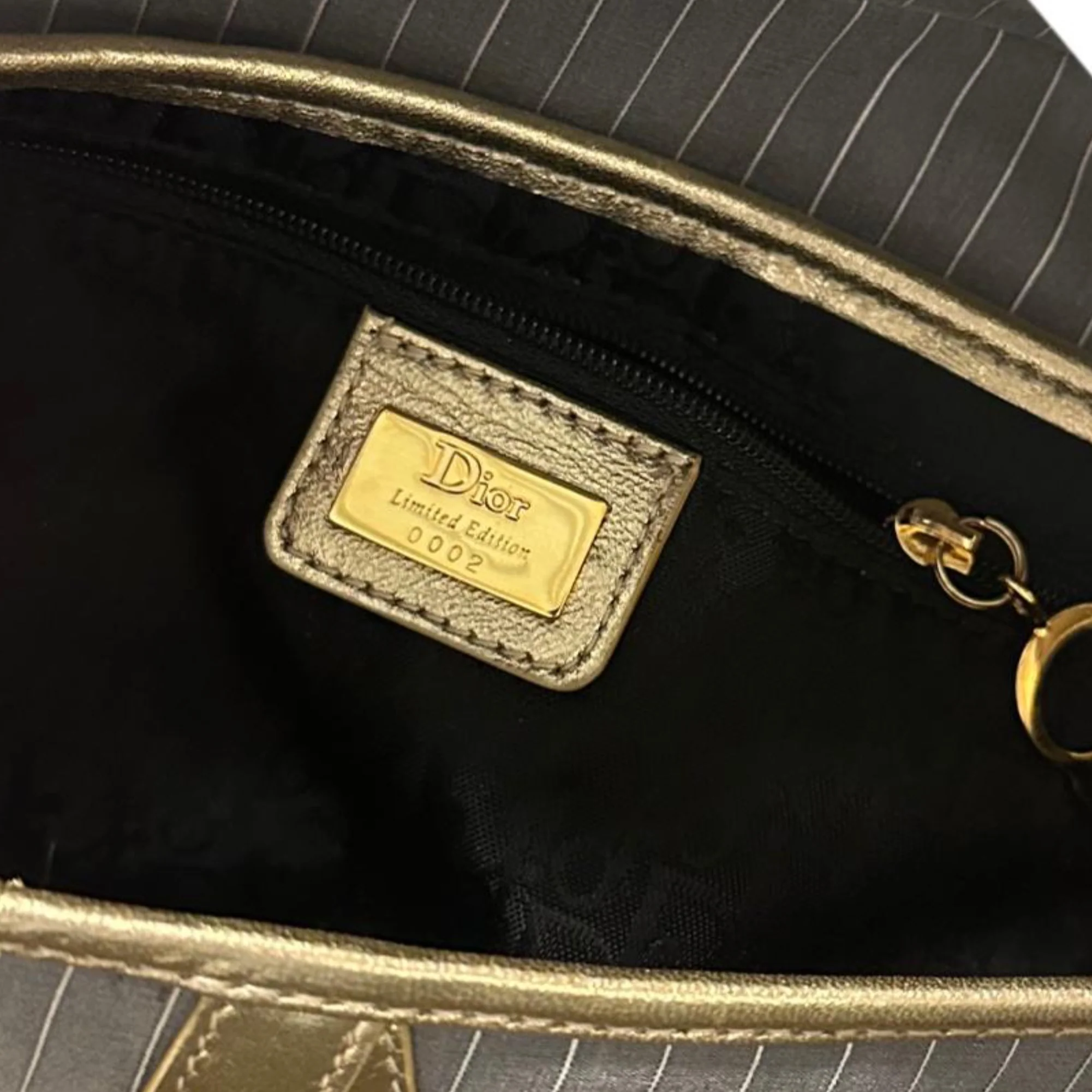 Dior Blue Limited Edition Pinstripe Saddle Bag - Image 2