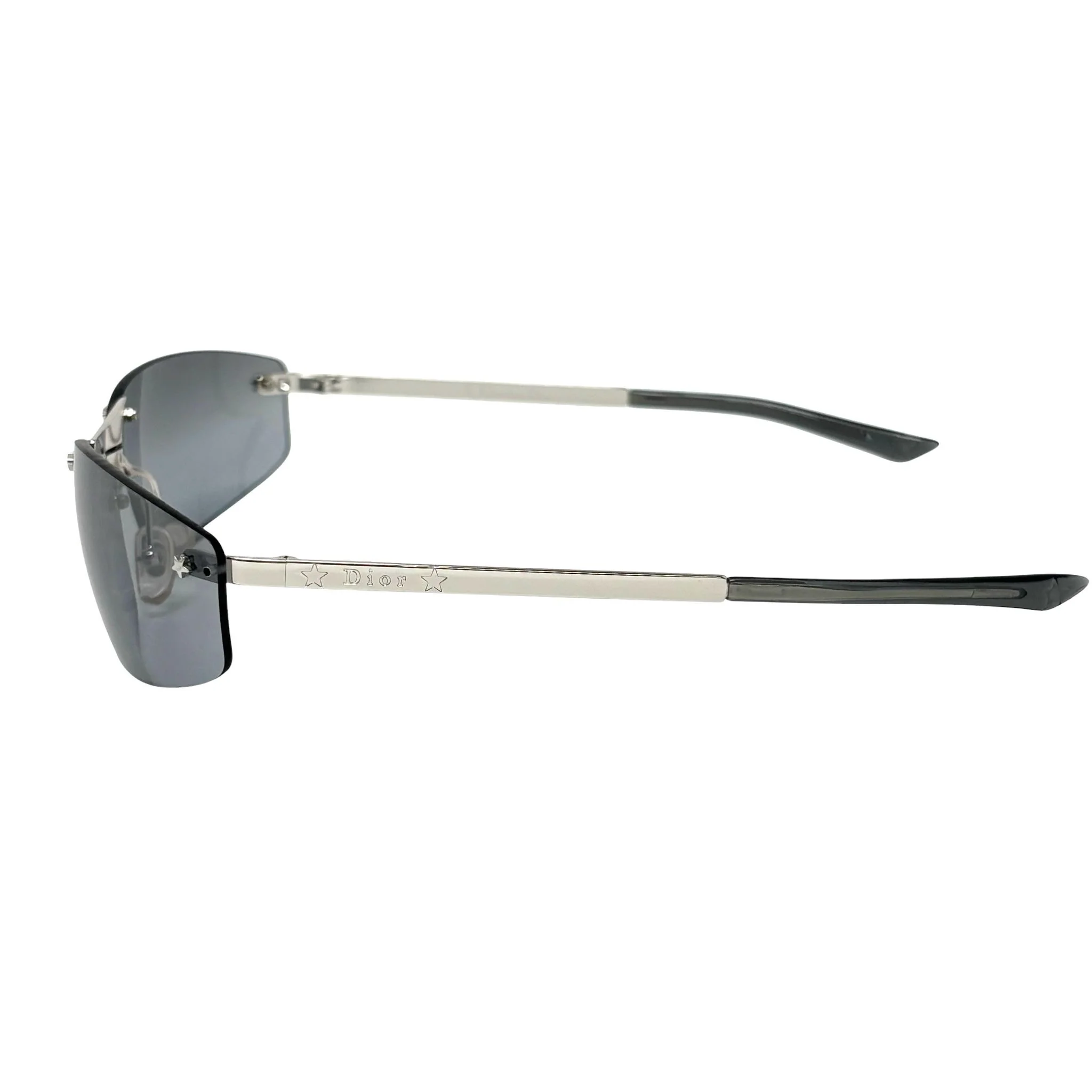 Dior Blue Logo Rimless Sunglasses - Image 2