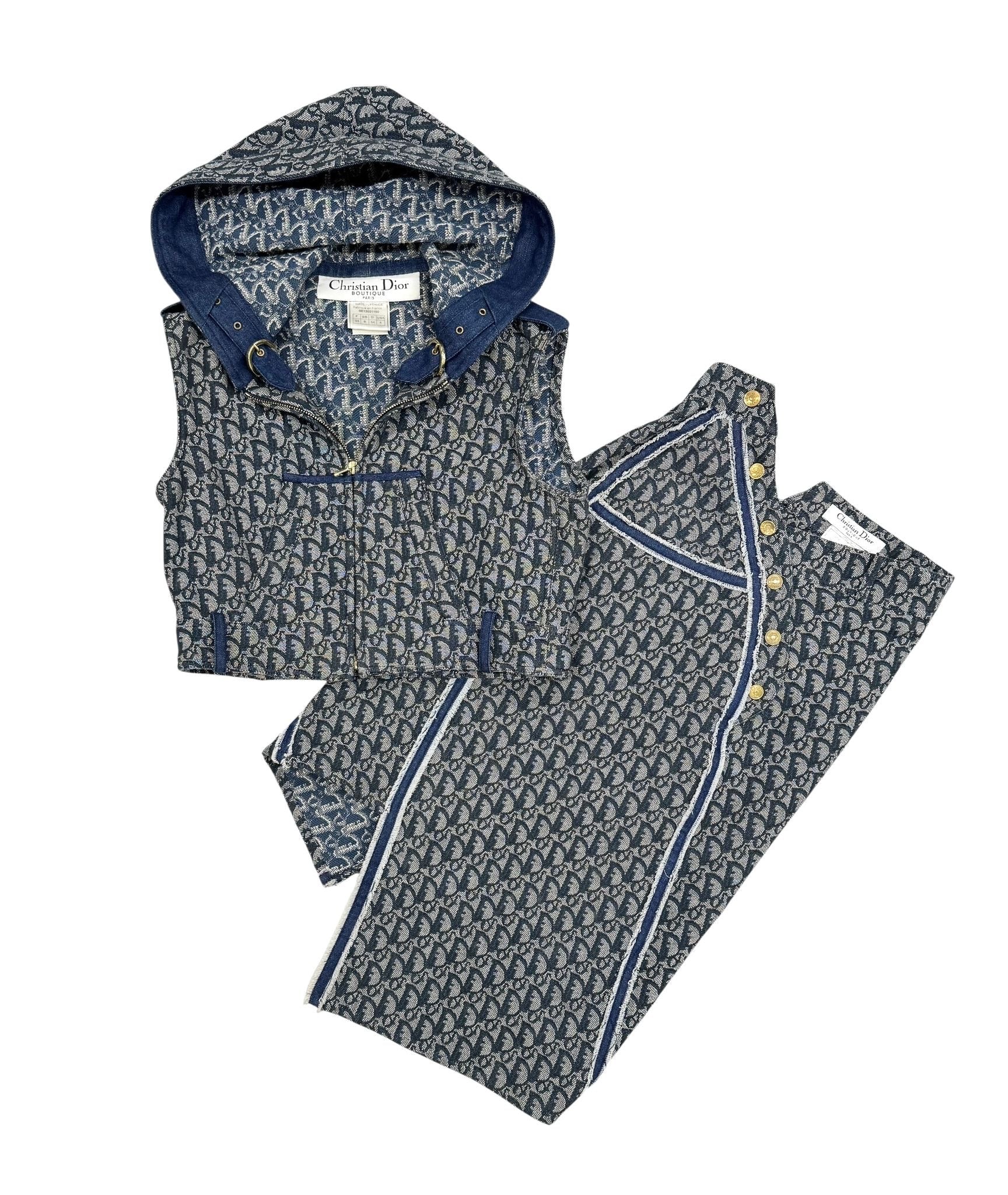Dior Blue Logo Skirt Set