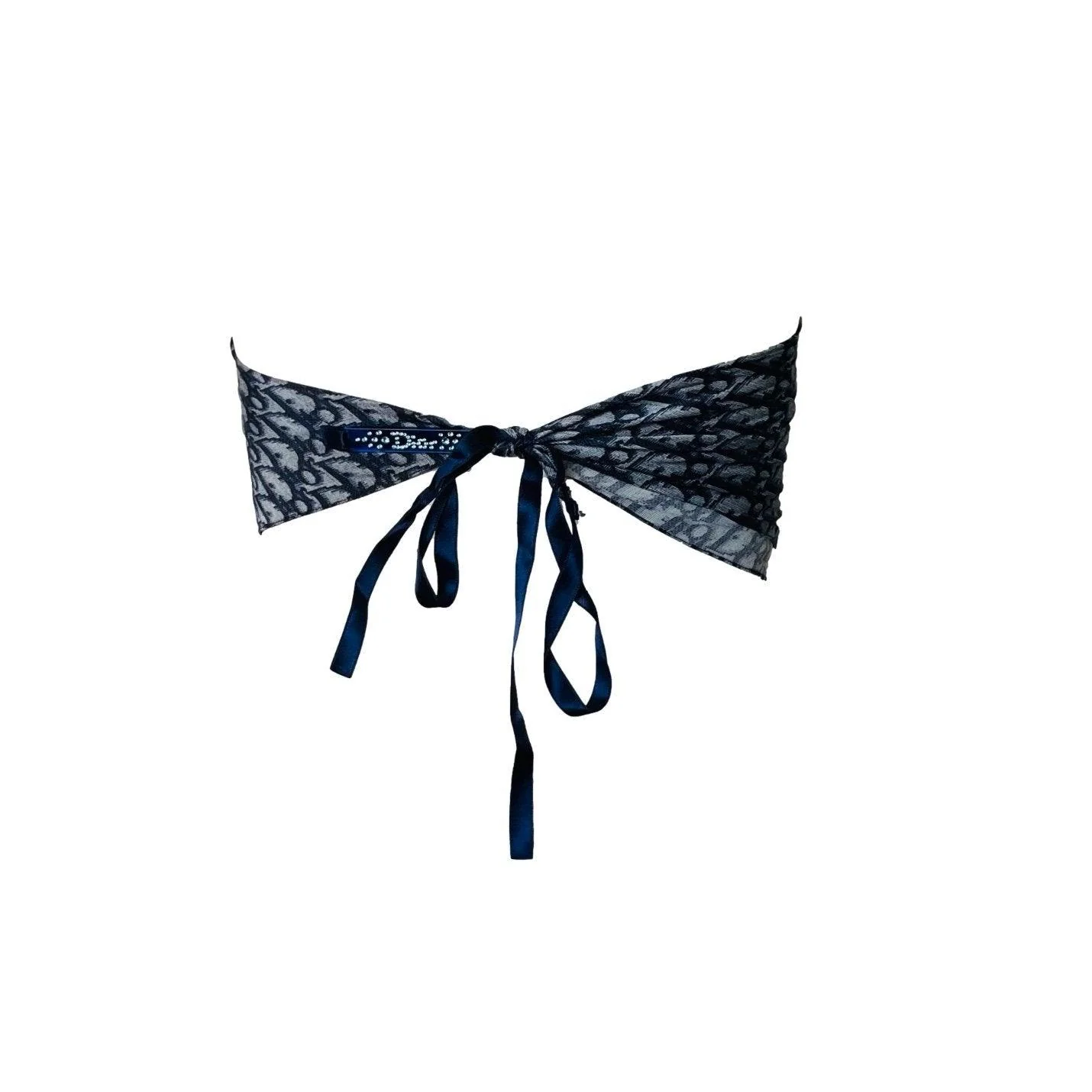 Dior Blue Monogram Tie Scarf Top - Image 2