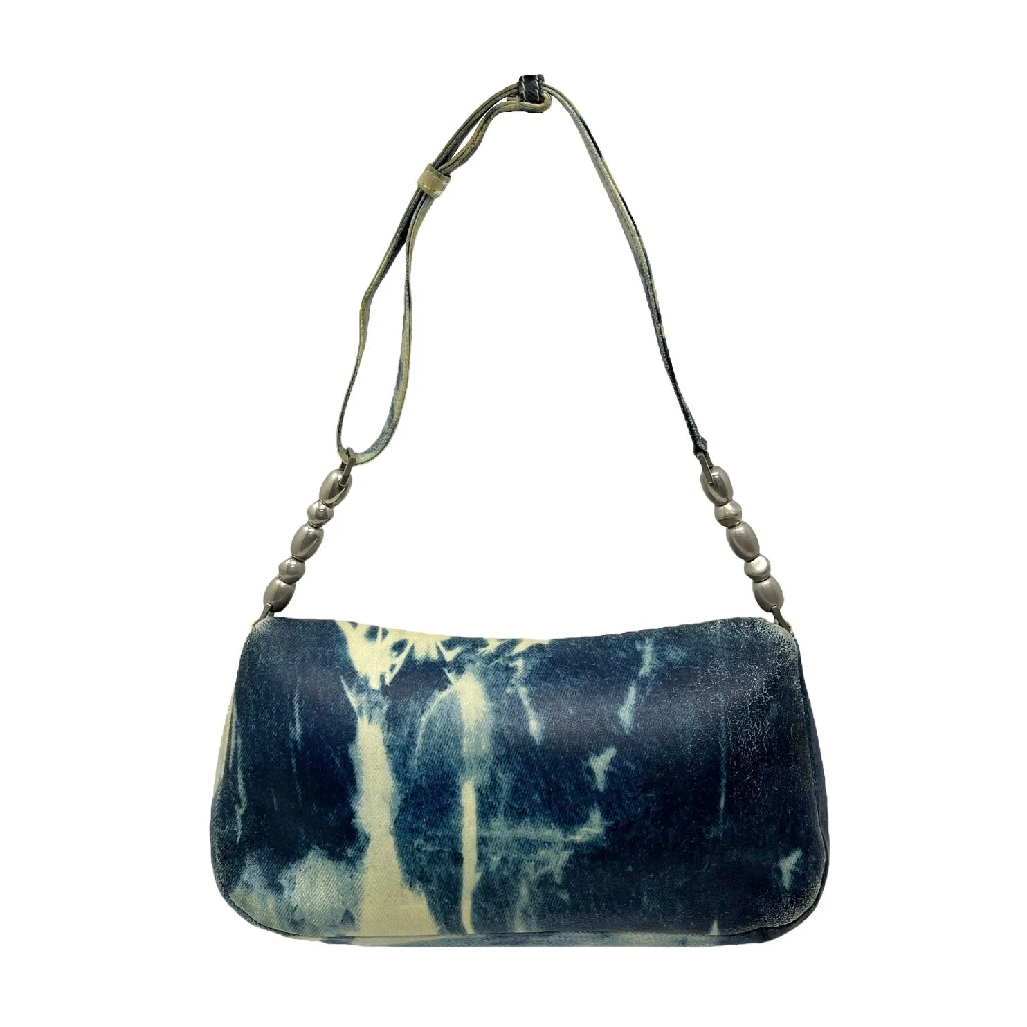 Dior Blue Tie Dye Ostrich Shoulder Bag - Image 2