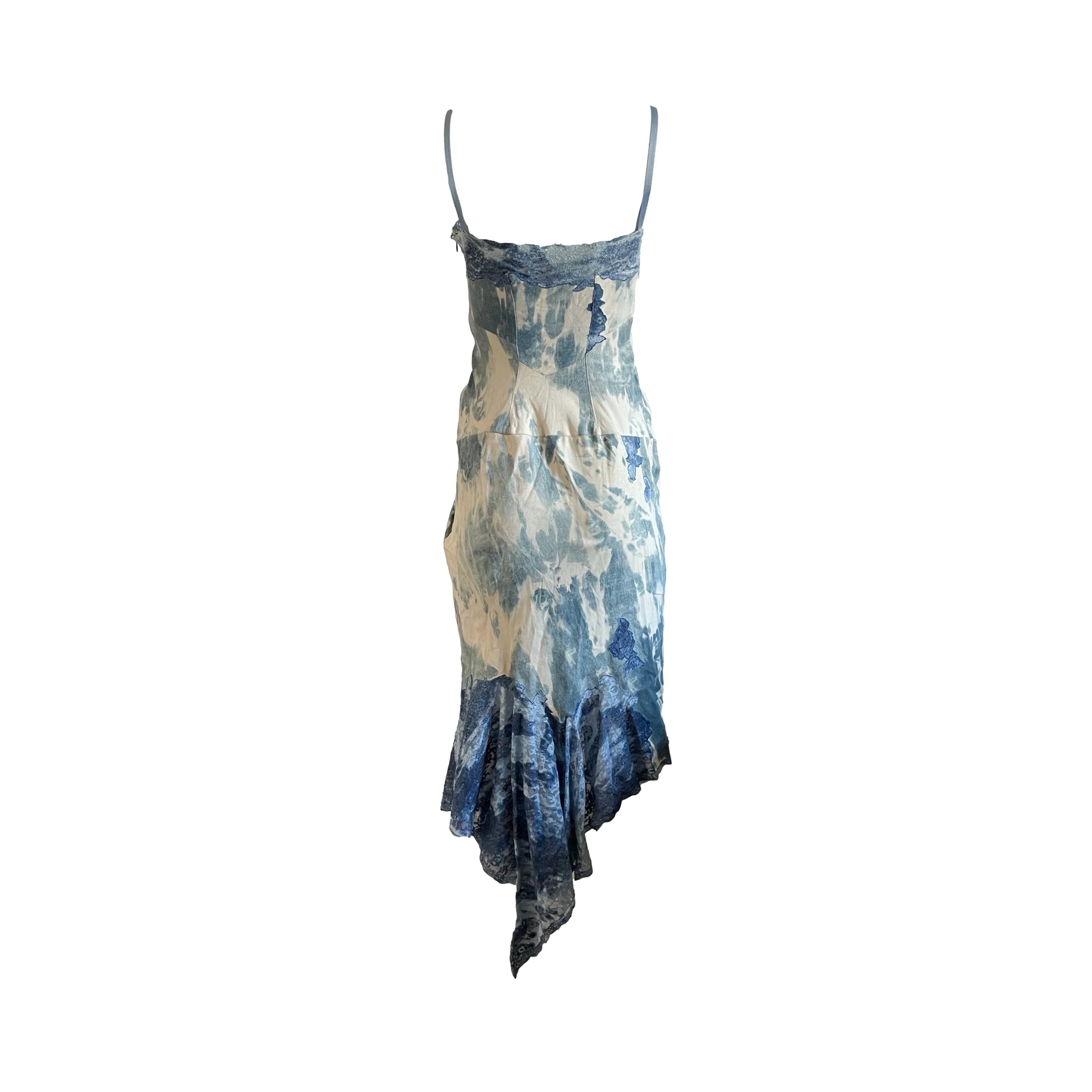 Dior Blue Tie Dye Suede Dress - Image 2