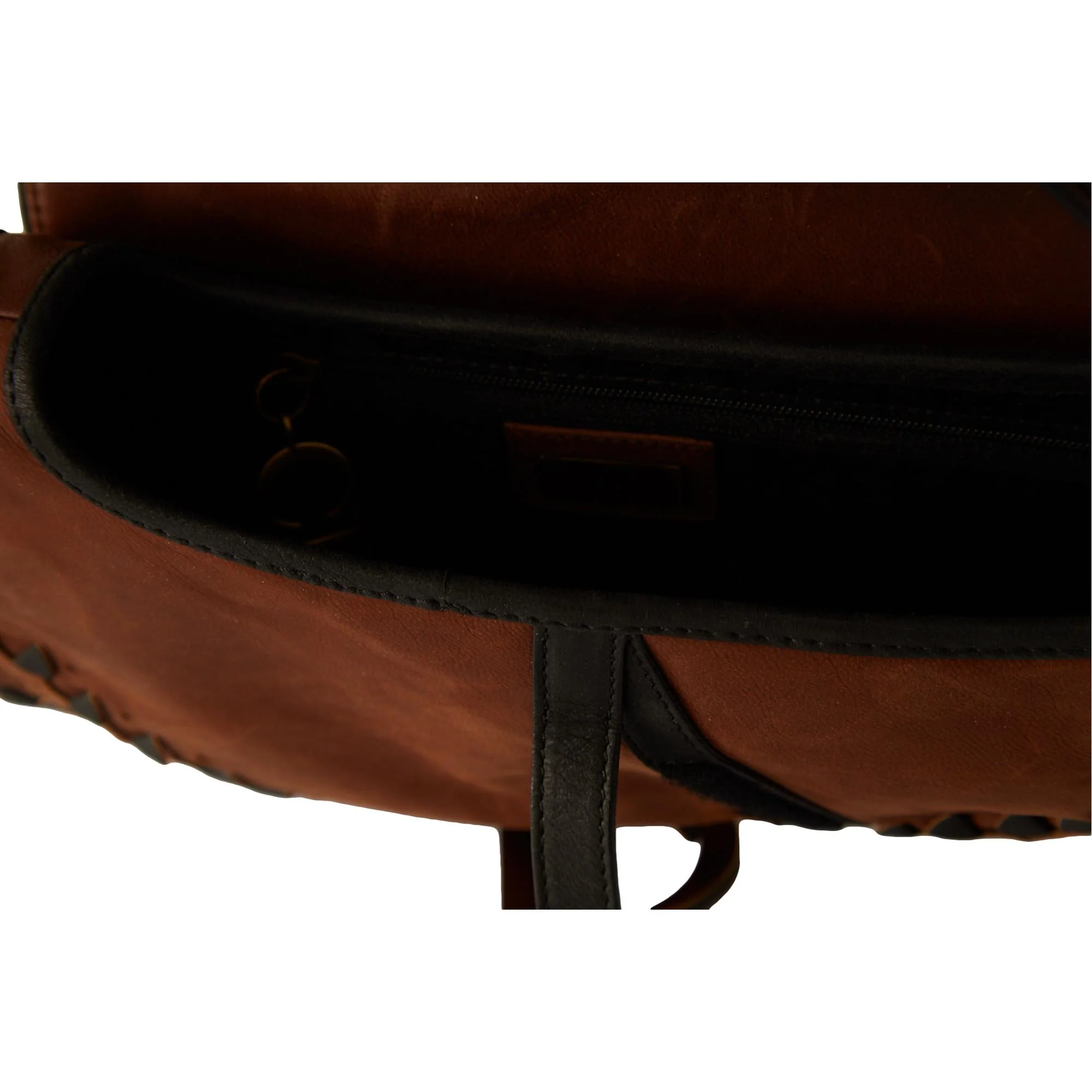 Dior Brown + Black Leather Saddle Bag - Image 4