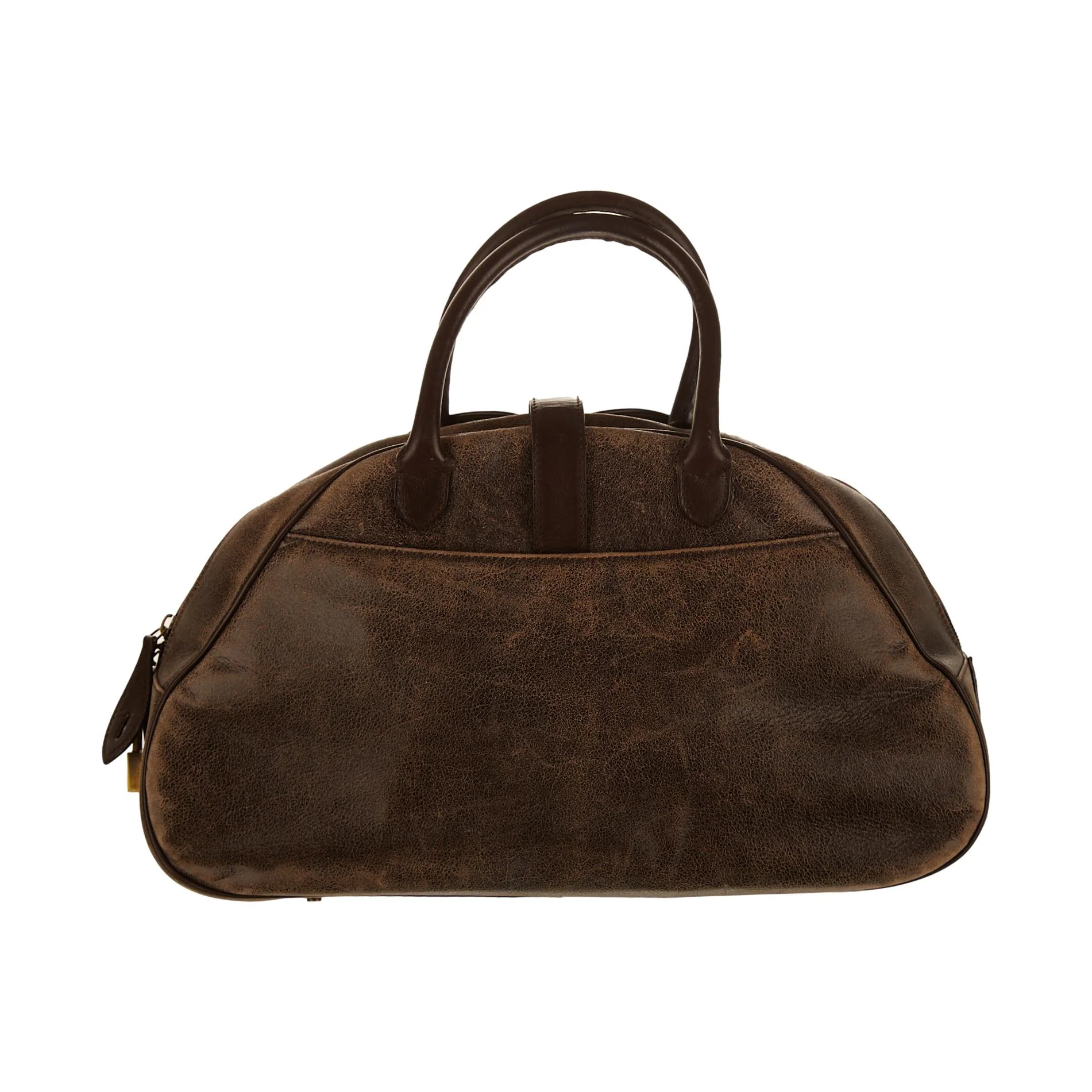 Dior Brown Distressed Top Handle Bag - Image 2