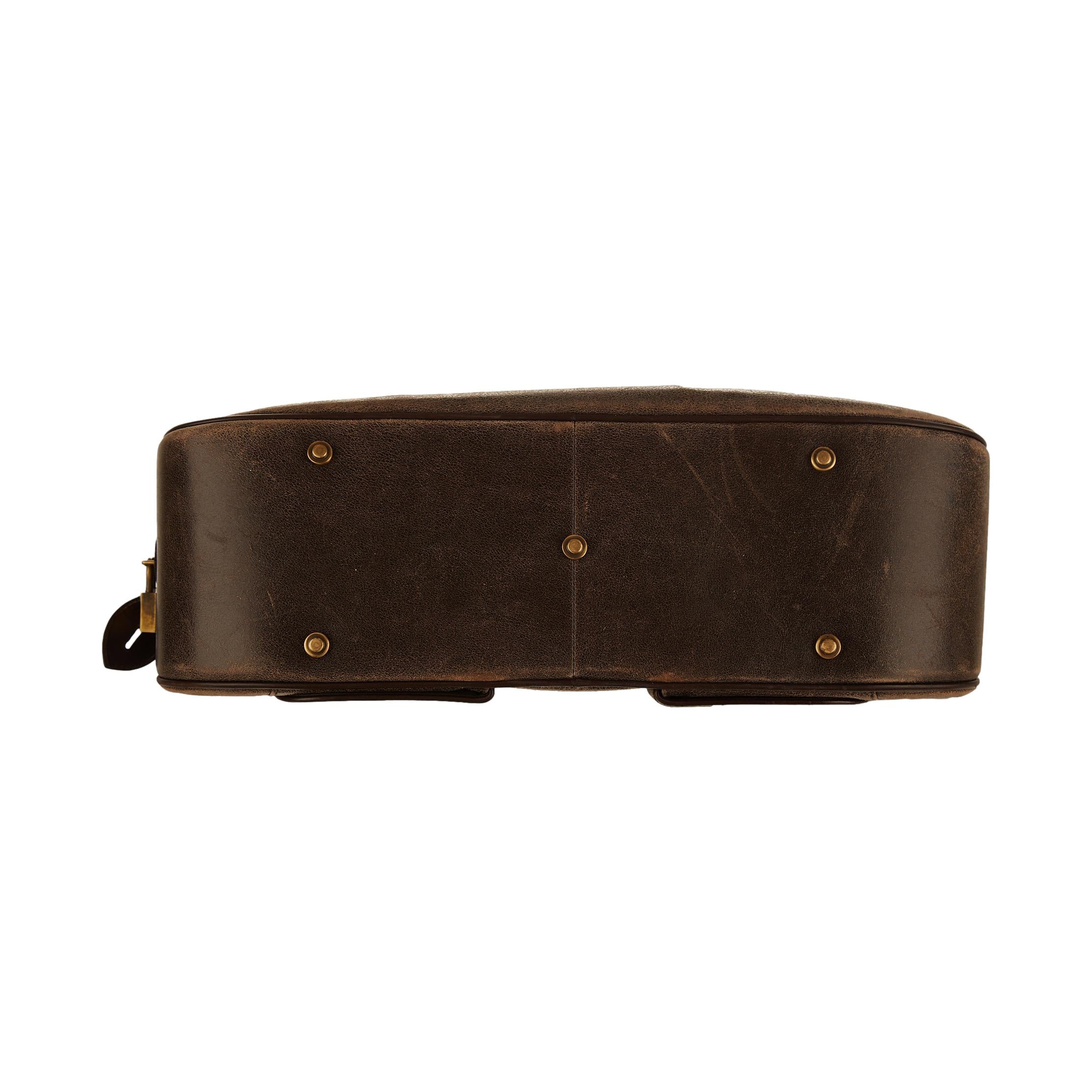 Dior Brown Distressed Top Handle Bag - Image 3