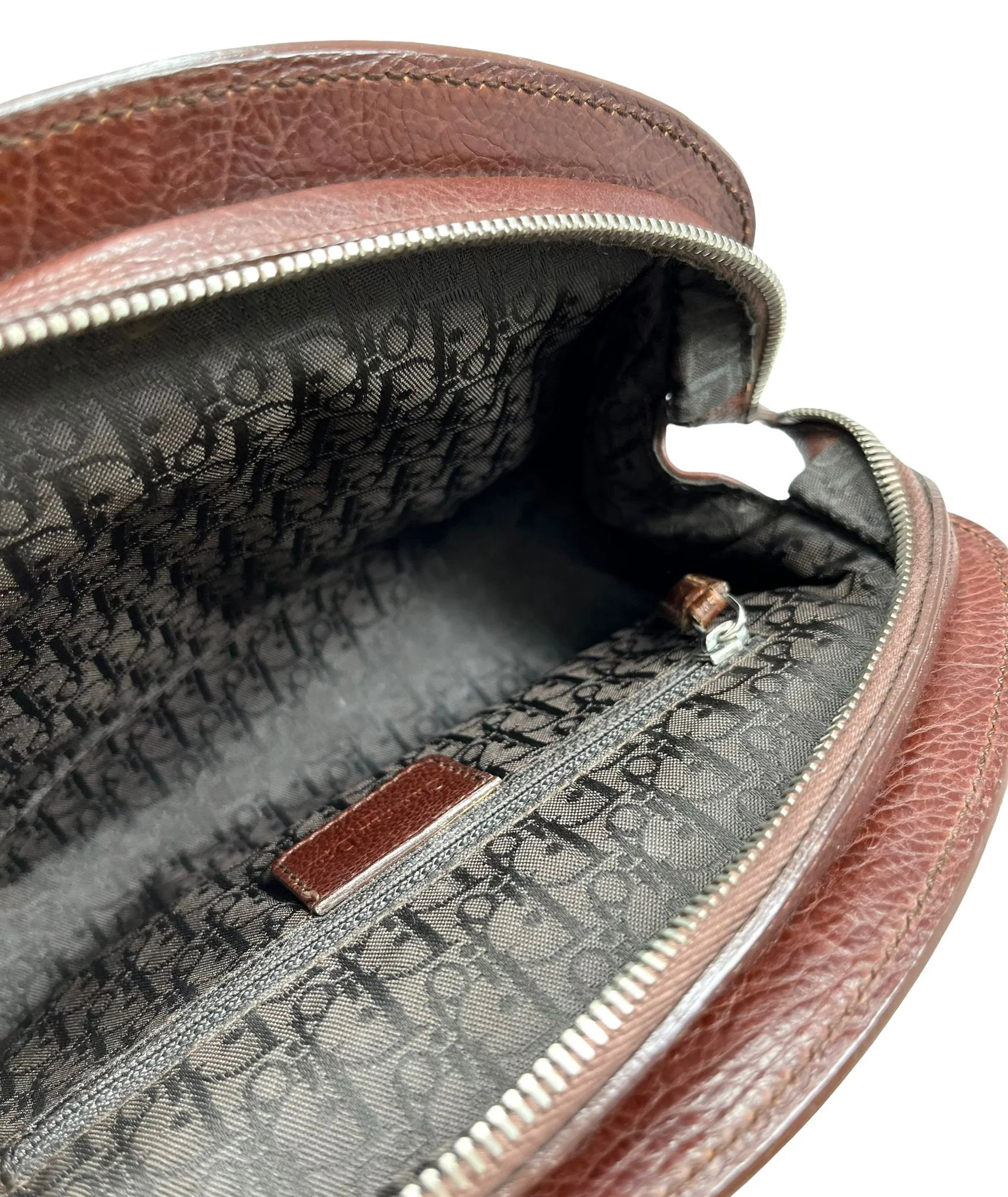 Dior Brown Floral Stitched Mini Bag - Image 3