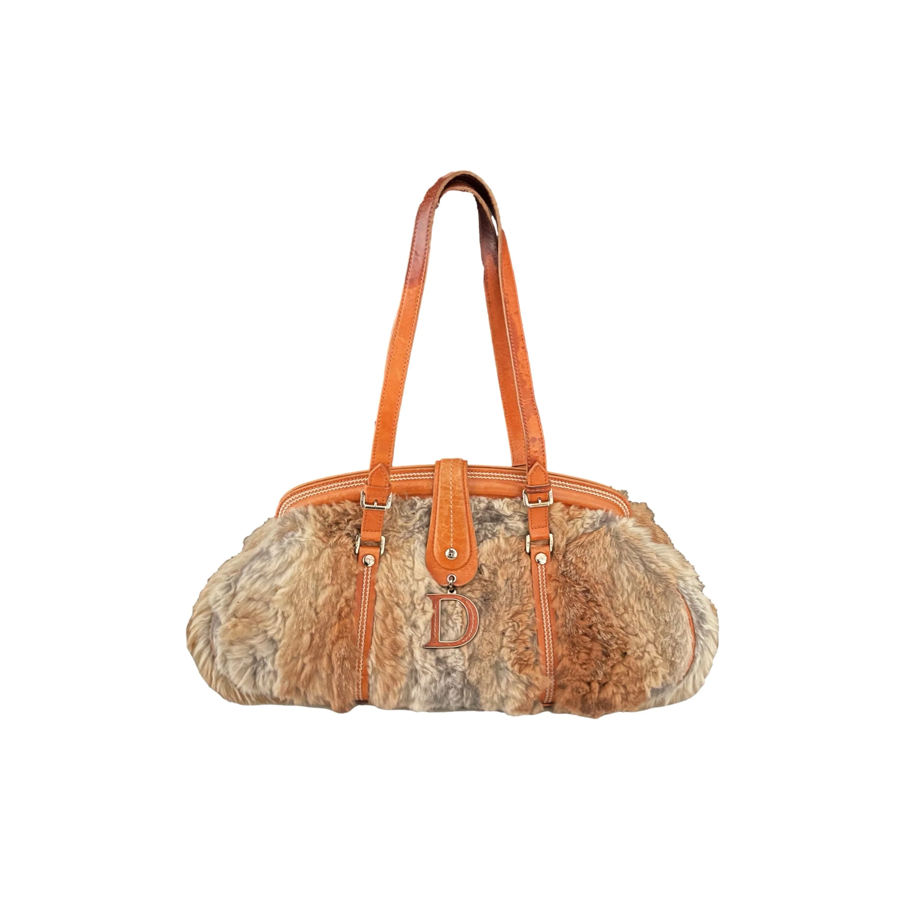Dior Brown Fur Shoulder Bag