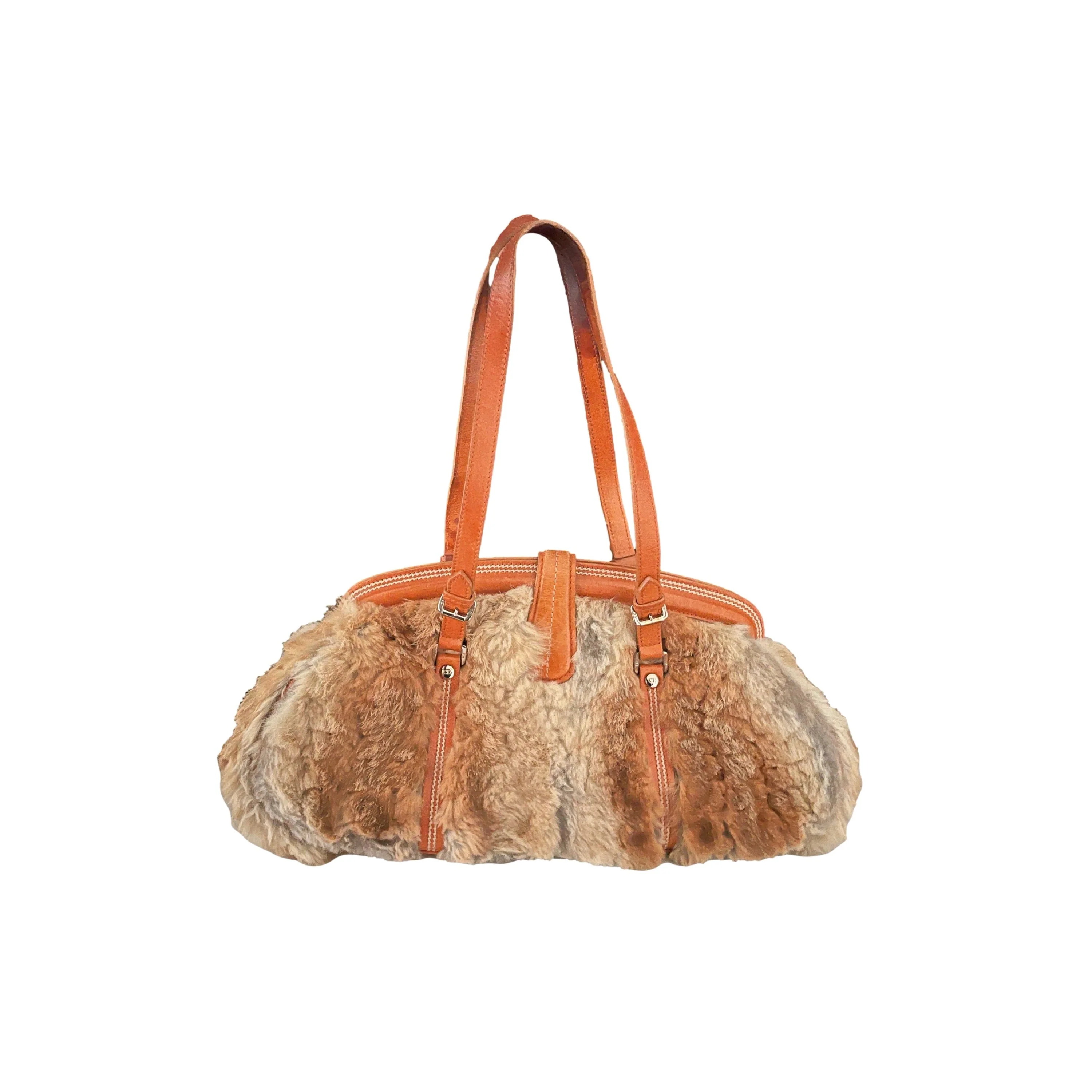 Dior Brown Fur Shoulder Bag - Image 2