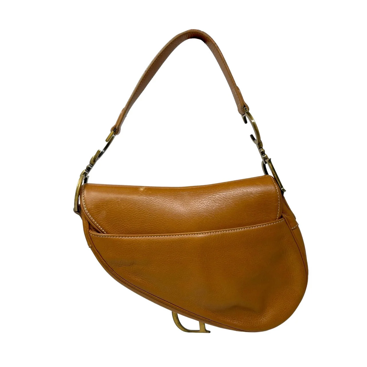 Dior Brown Leather Saddle Bag - Image 2