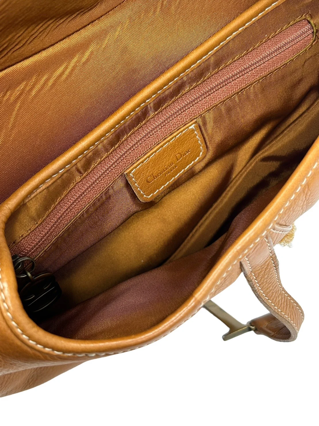 Dior Brown Leather Saddle Bag - Image 3
