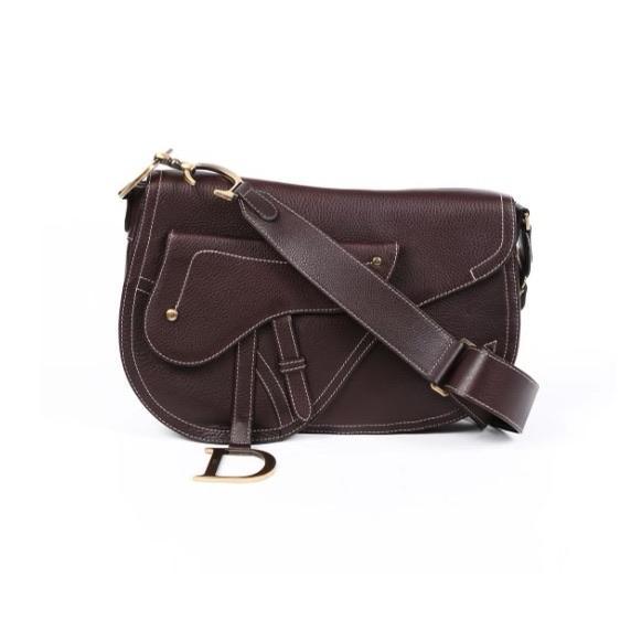 Dior Brown Leather Saddle Bag