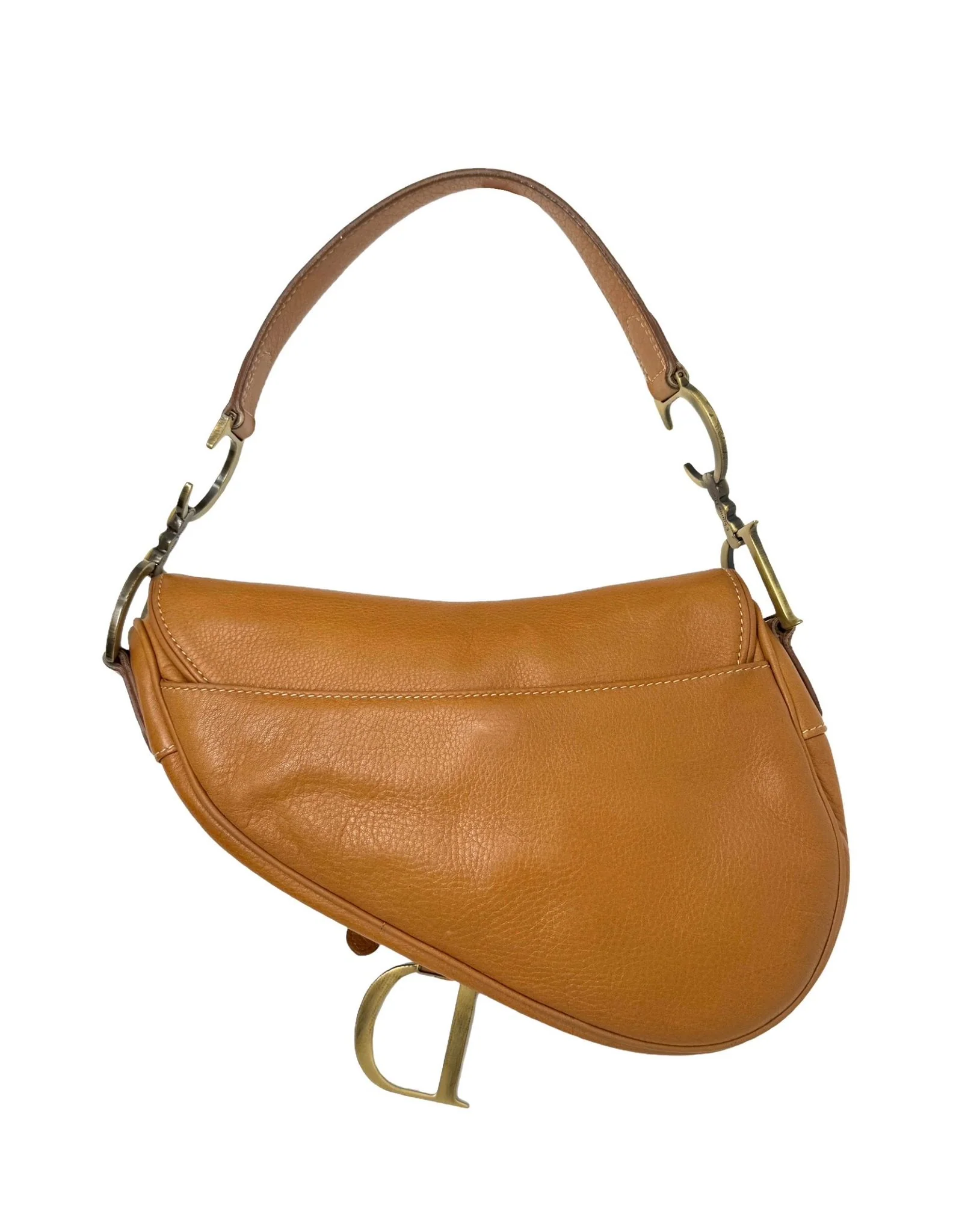 Dior Brown Leather Saddle Bag - Image 2