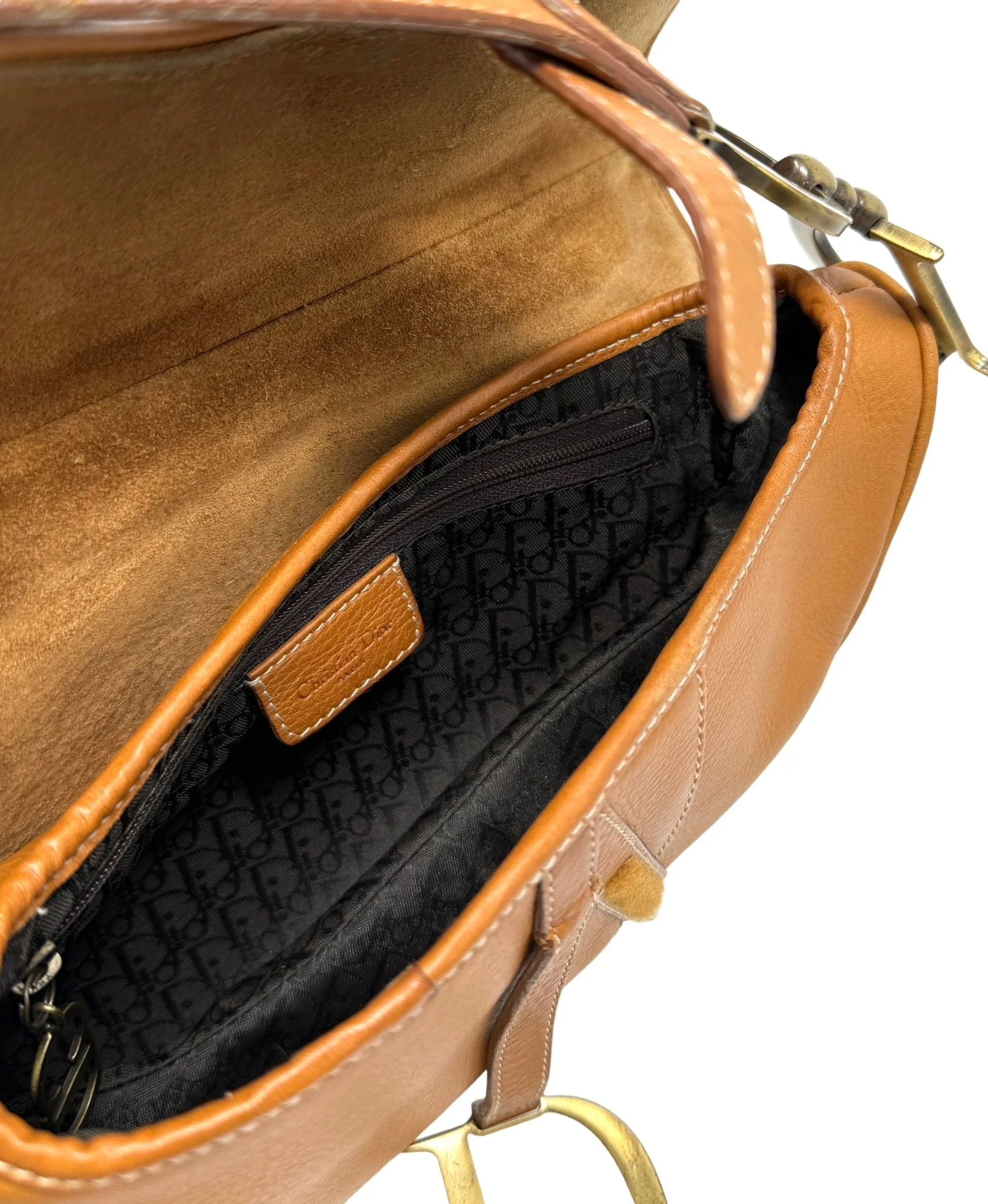 Dior Brown Leather Saddle Bag - Image 3