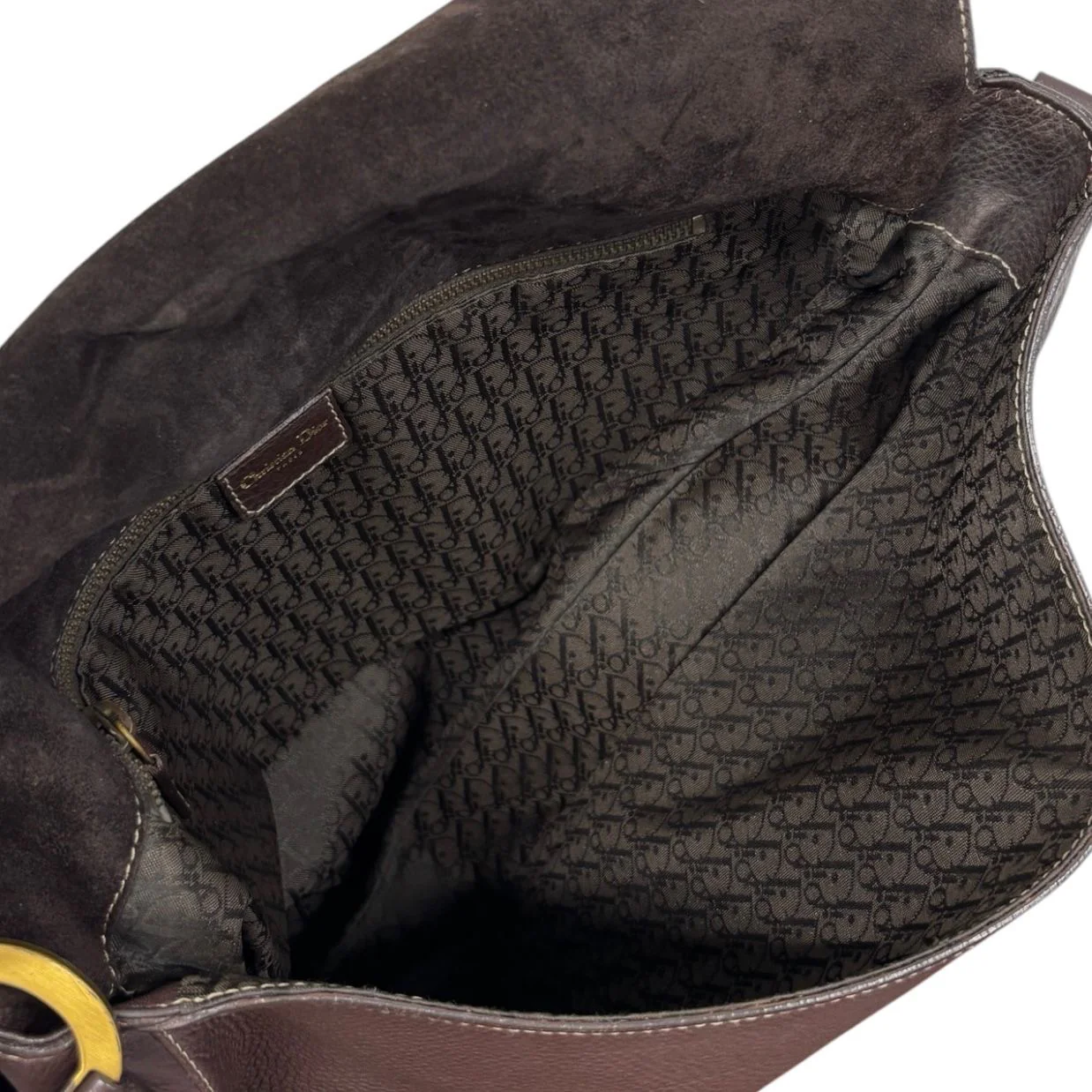 Dior Brown Leather Saddle Crossbody Bag - Image 3