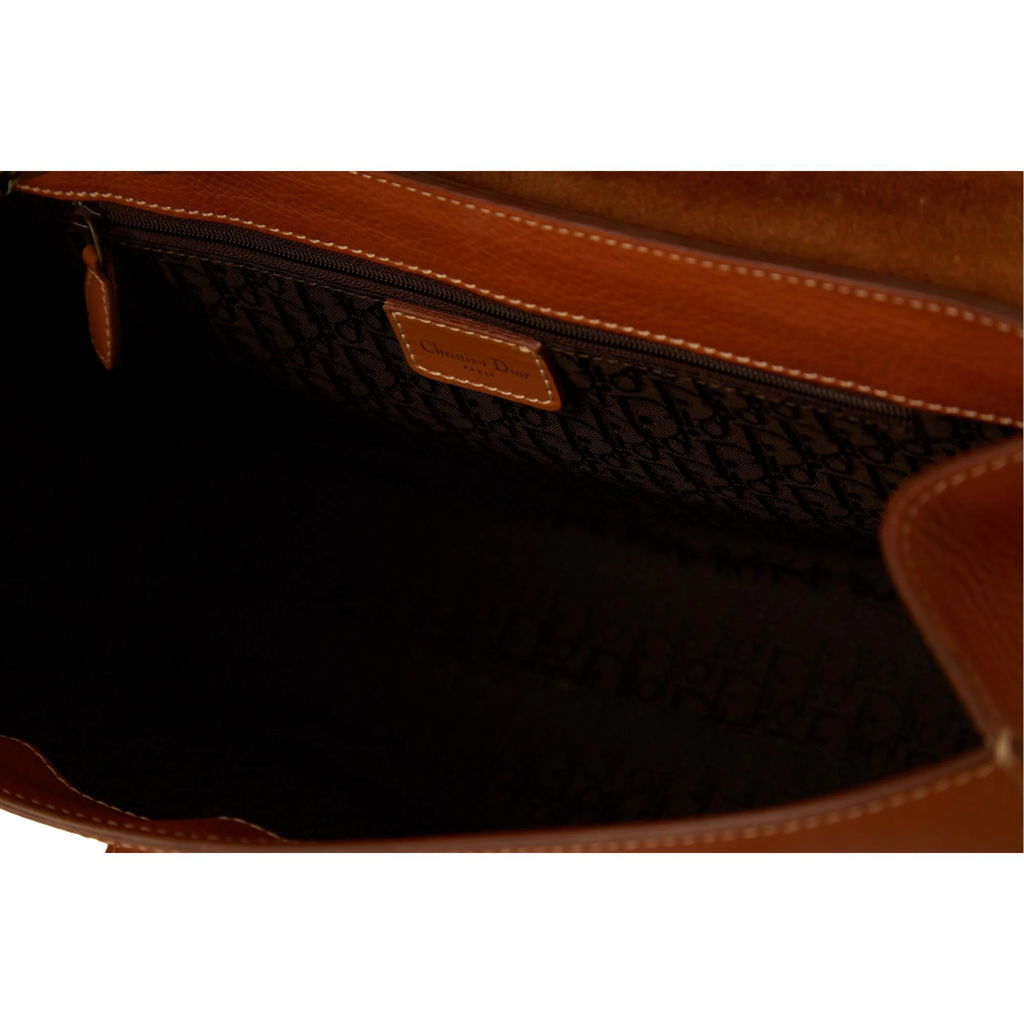 Dior Brown Leather Saddle Shoulder Bag - Image 4