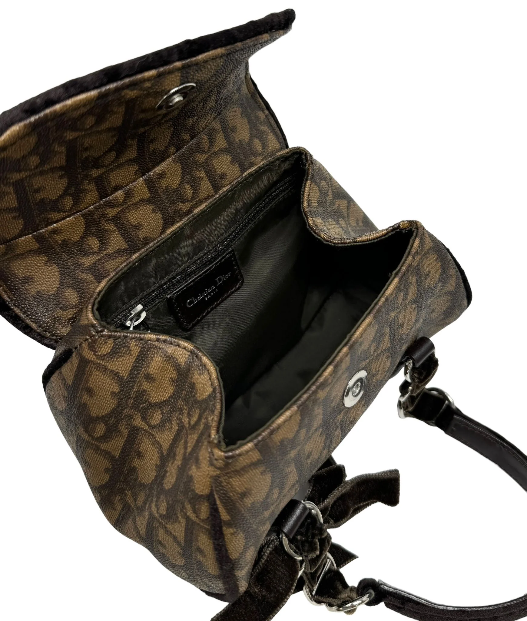 Dior Brown Logo Bow Mini Top Handle - Image 2