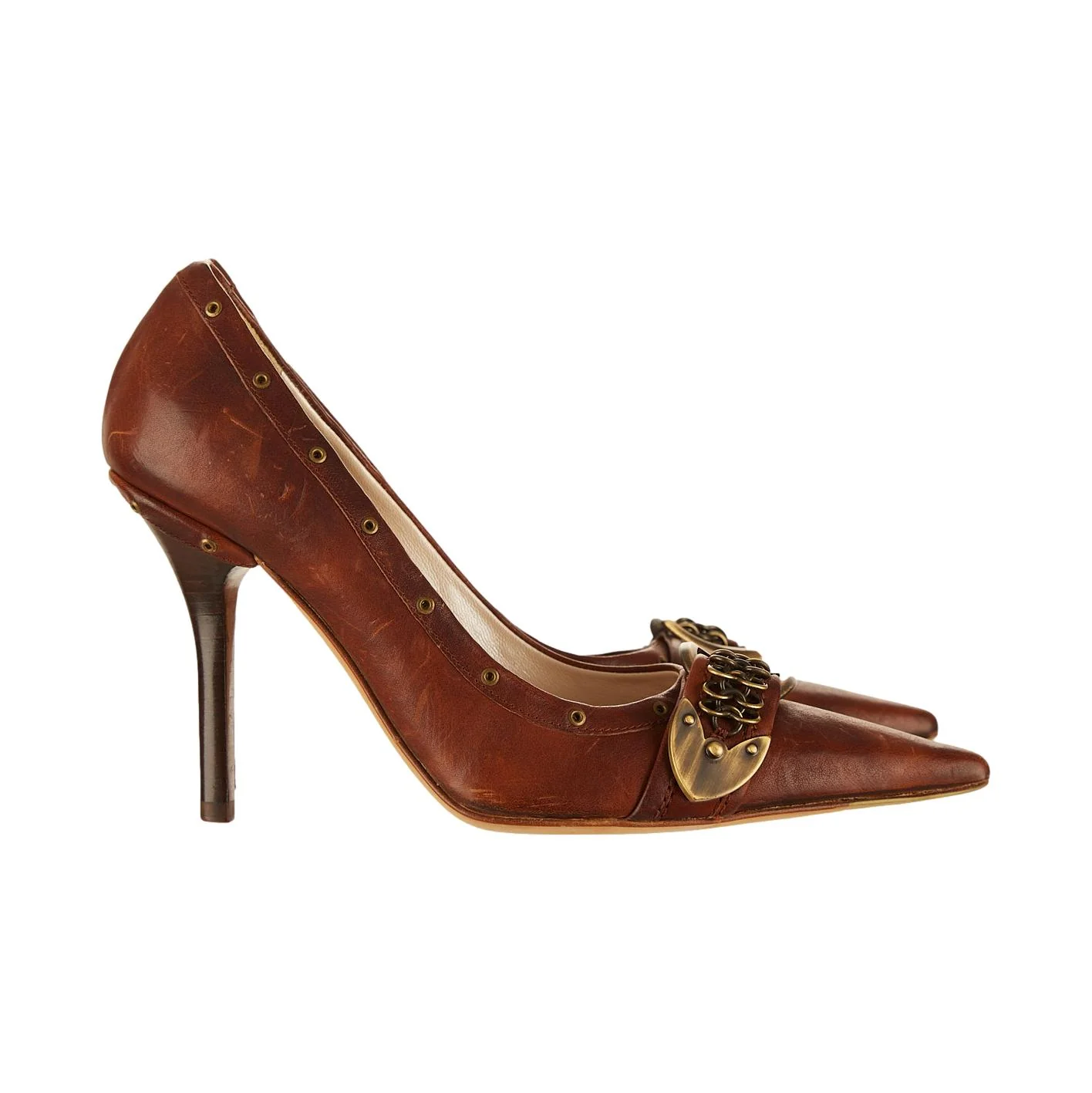 Dior Brown Logo Buckle Heel - Image 2
