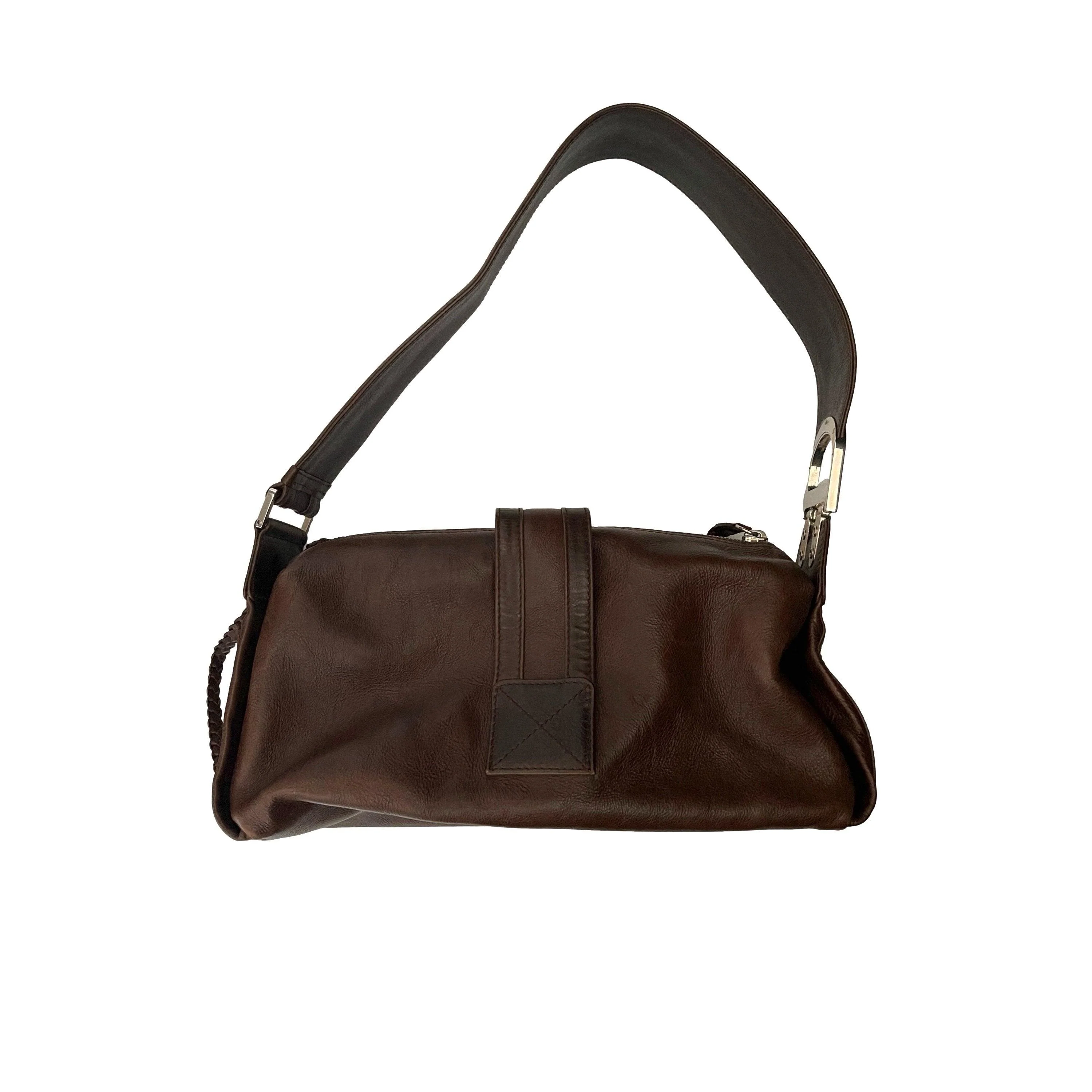Dior Brown Logo Shoulder Bag - Image 2