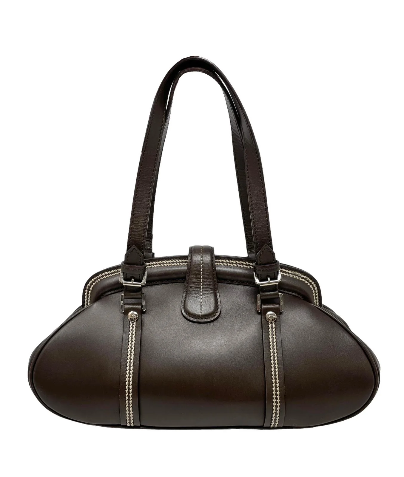 Dior Brown Logo Top Handle Bag - Image 2