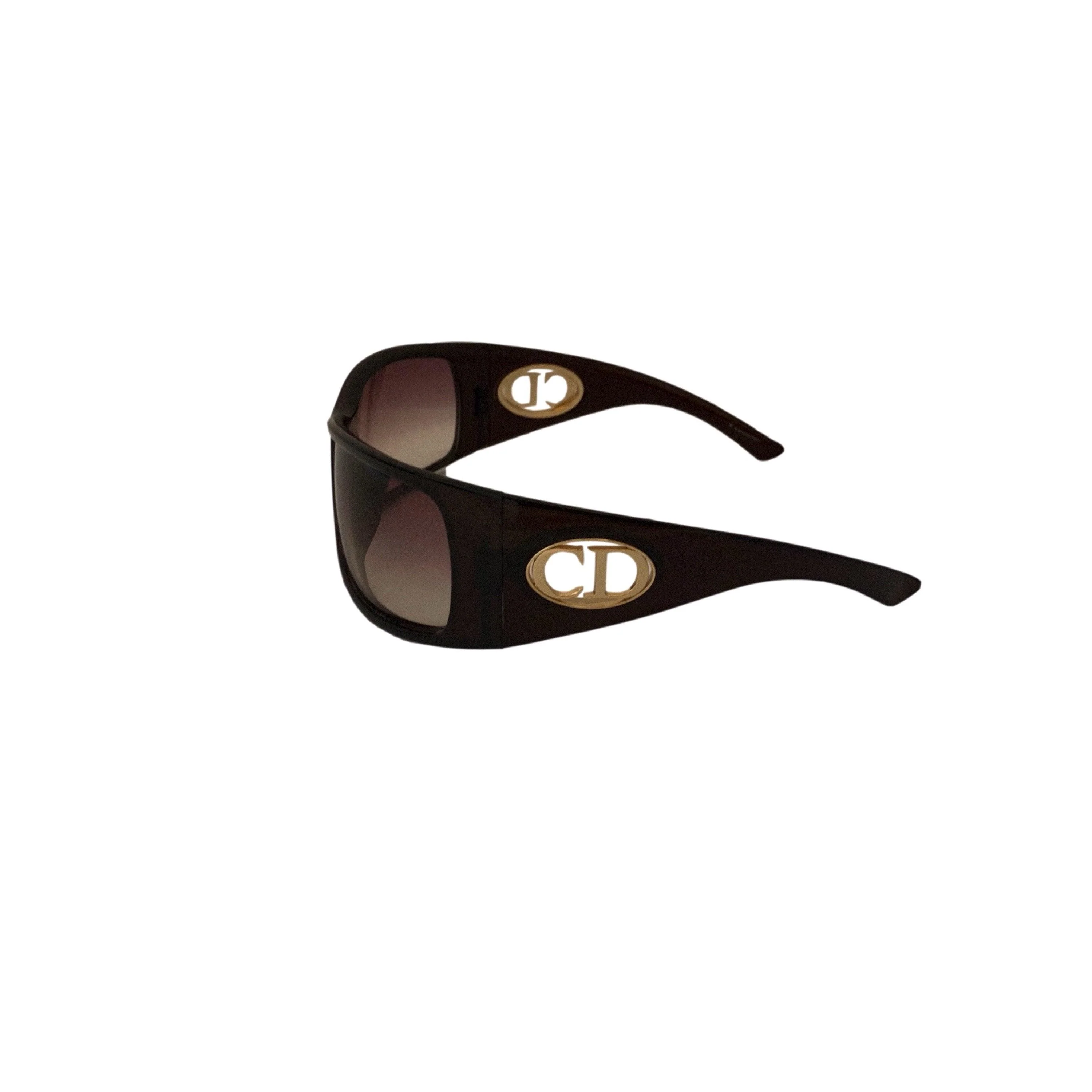 Dior Brown Oversized CD Logo Sunglasses