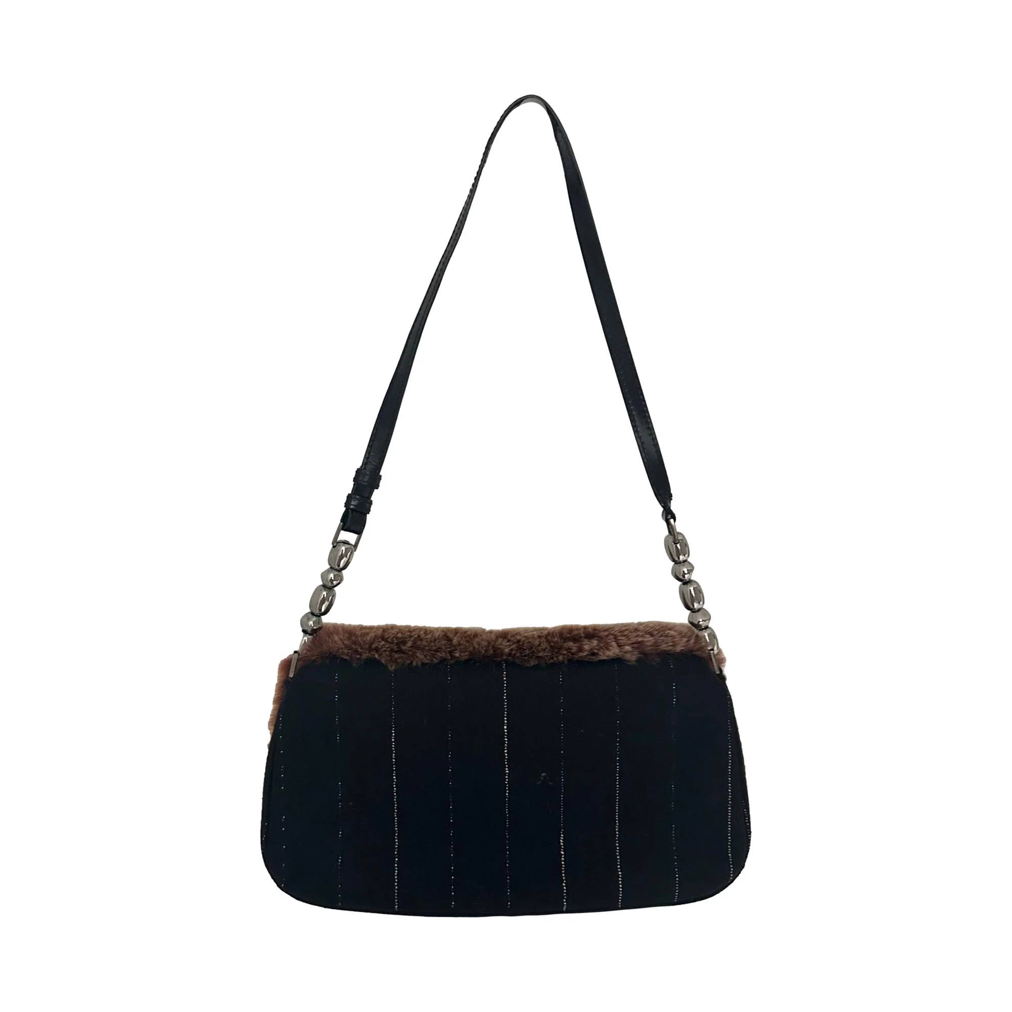 Dior Brown Fur Shoulder Bag - Image 2