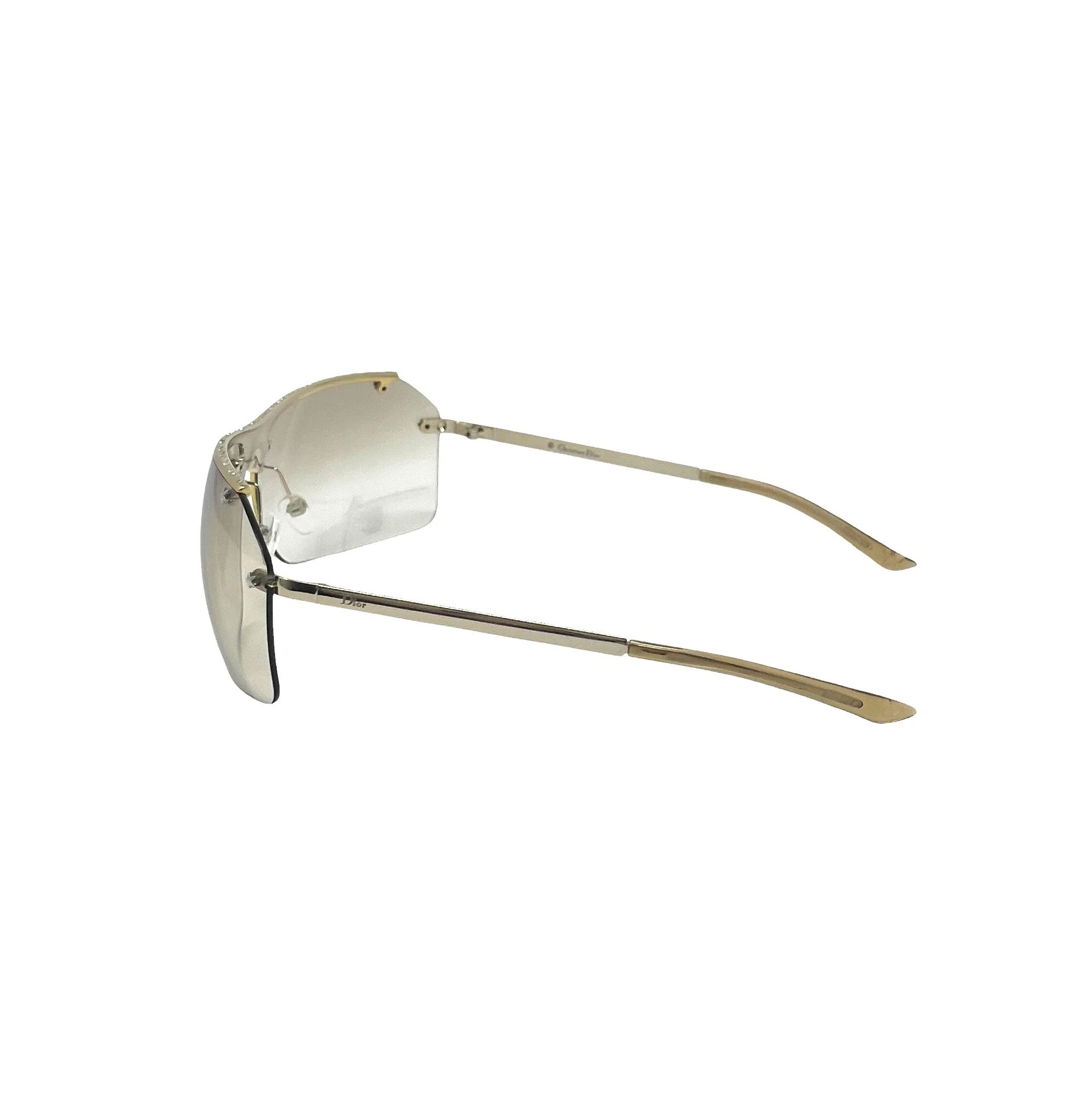 Dior Brown Rhinestone Bar Sunglasses - Image 2