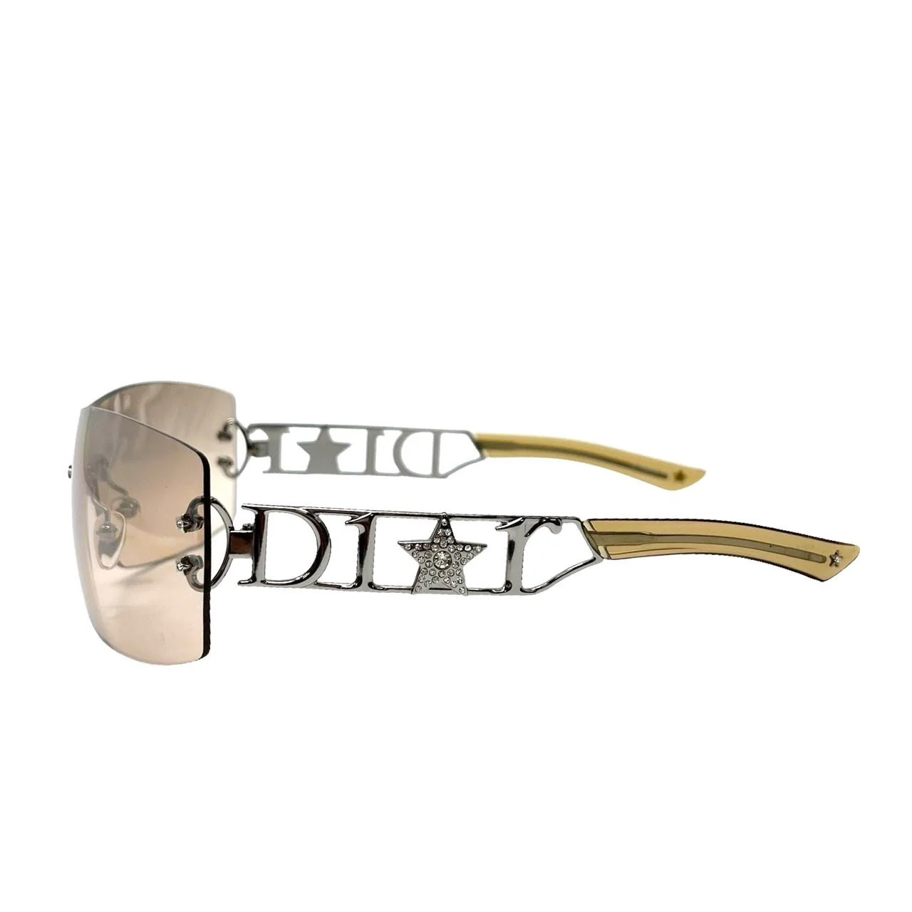 Dior Brown Rhinestone Logo Sunglasses