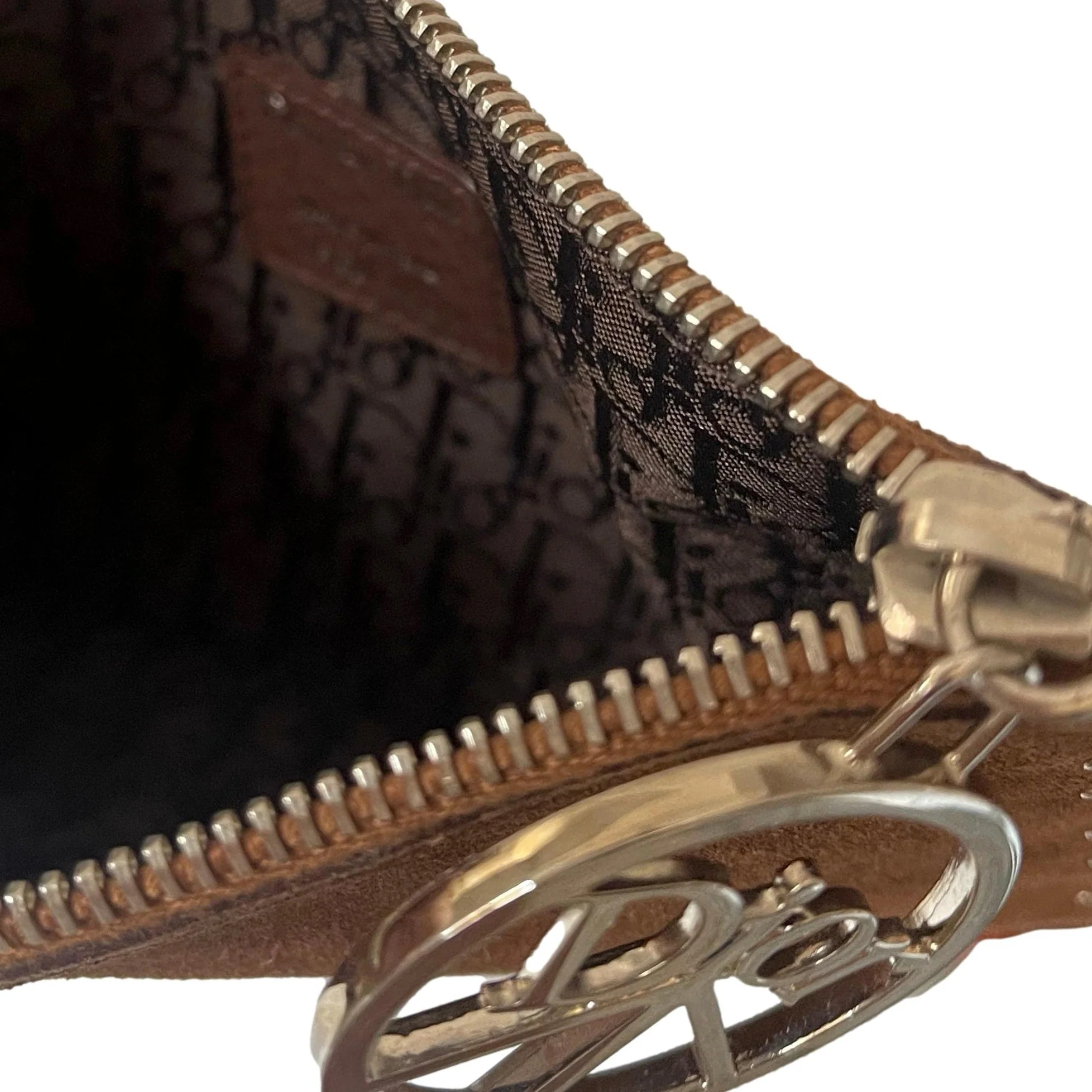 Dior Brown Suede Peace Clutch - Image 4