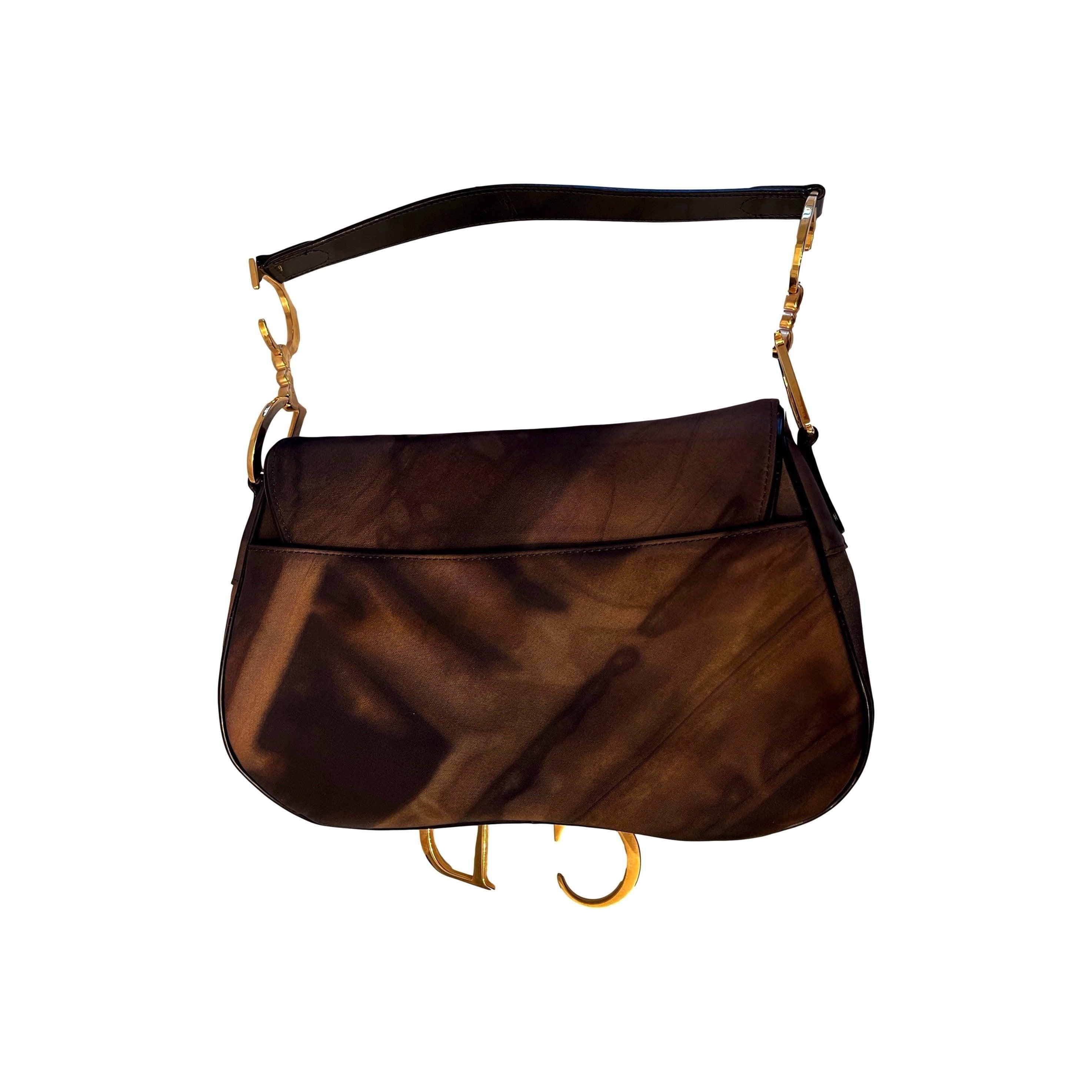 Dior Brown Two-Tone Saddle Bag - Image 2