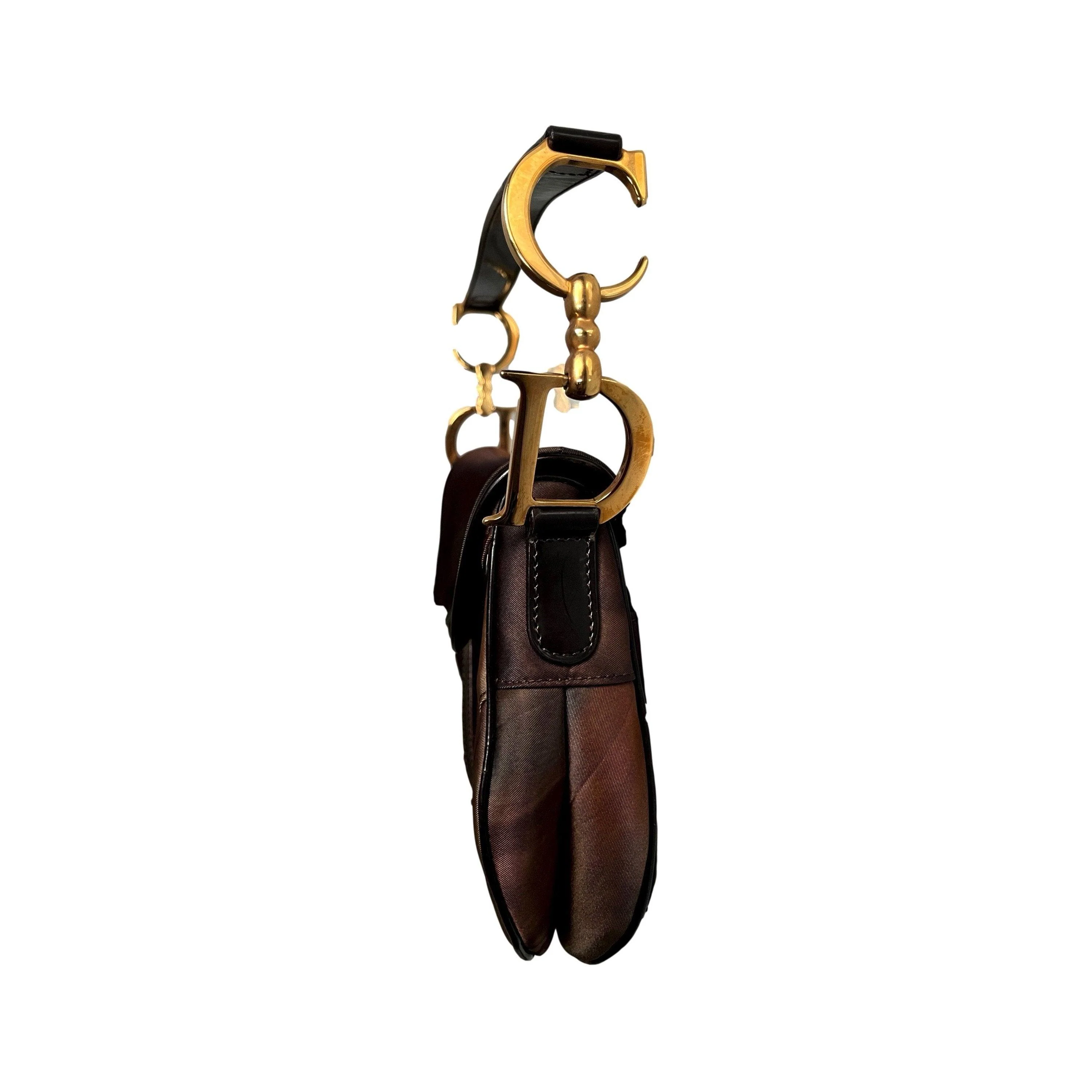 Dior Brown Two-Tone Saddle Bag - Image 3