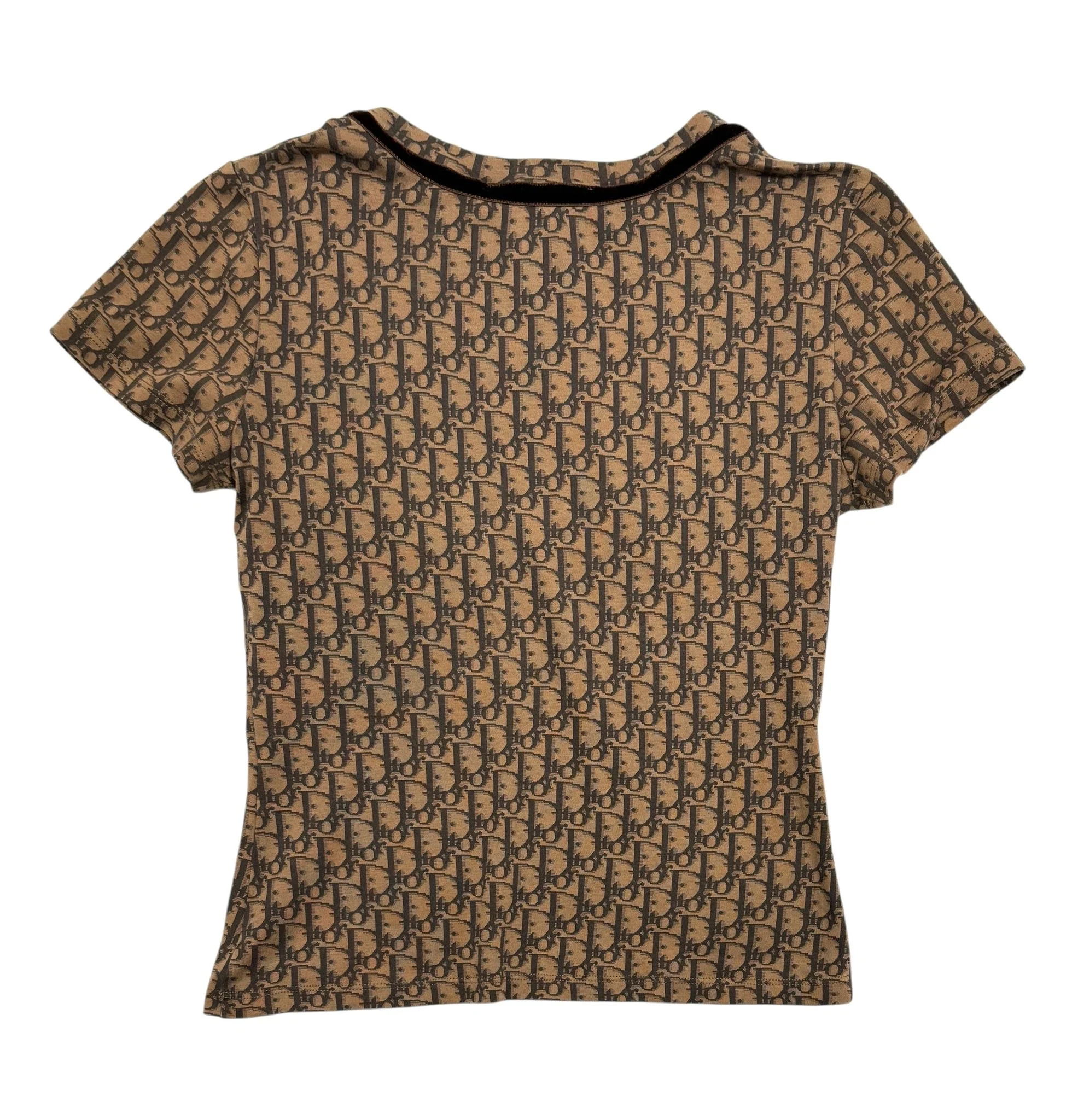 Dior Brown Velvet Bow Logo Top - Image 2