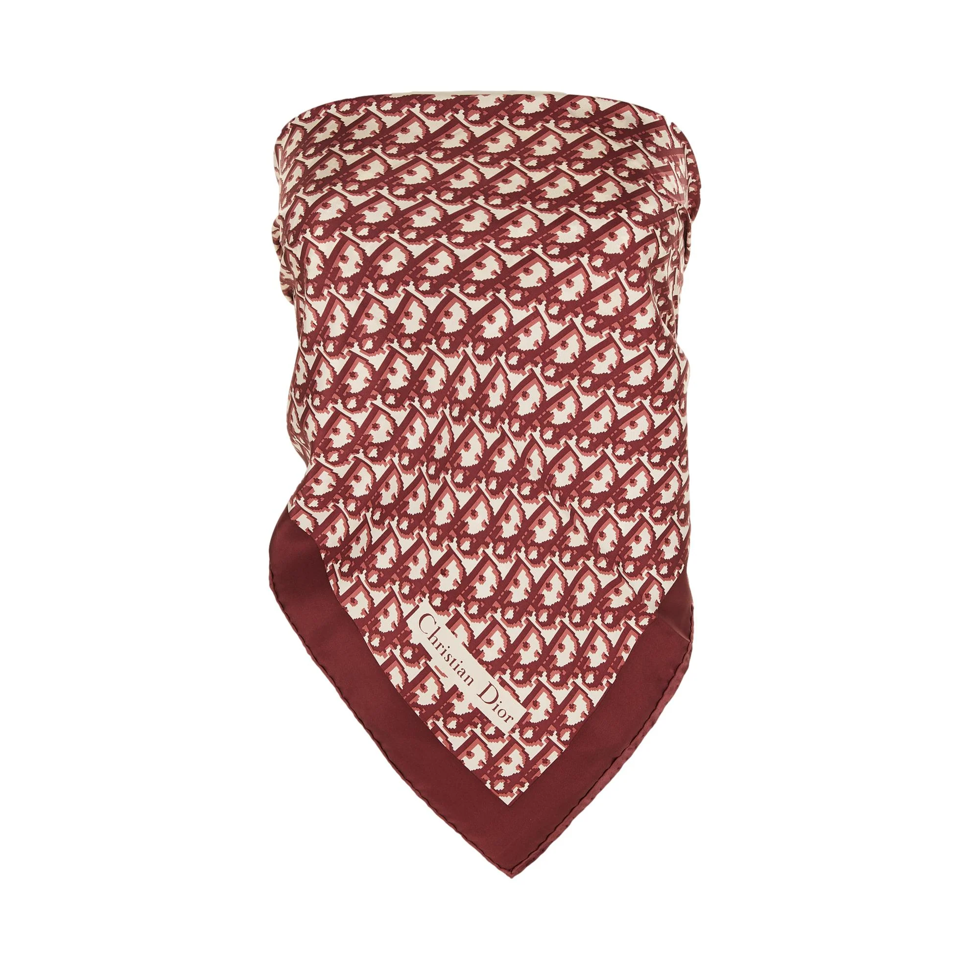 Dior Burgundy Logo Scarf