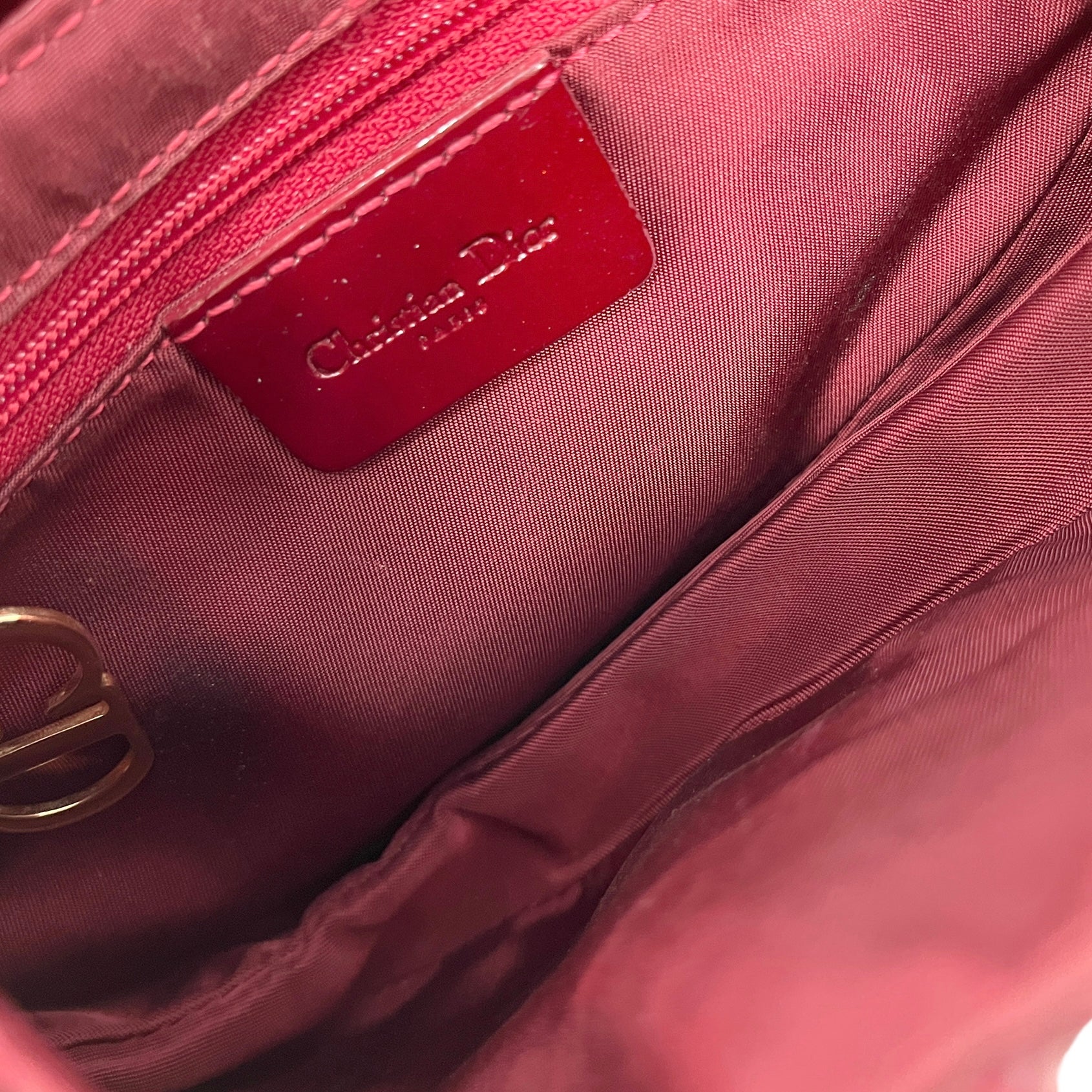 Dior Burgundy Monogram Mini Saddle - Image 3