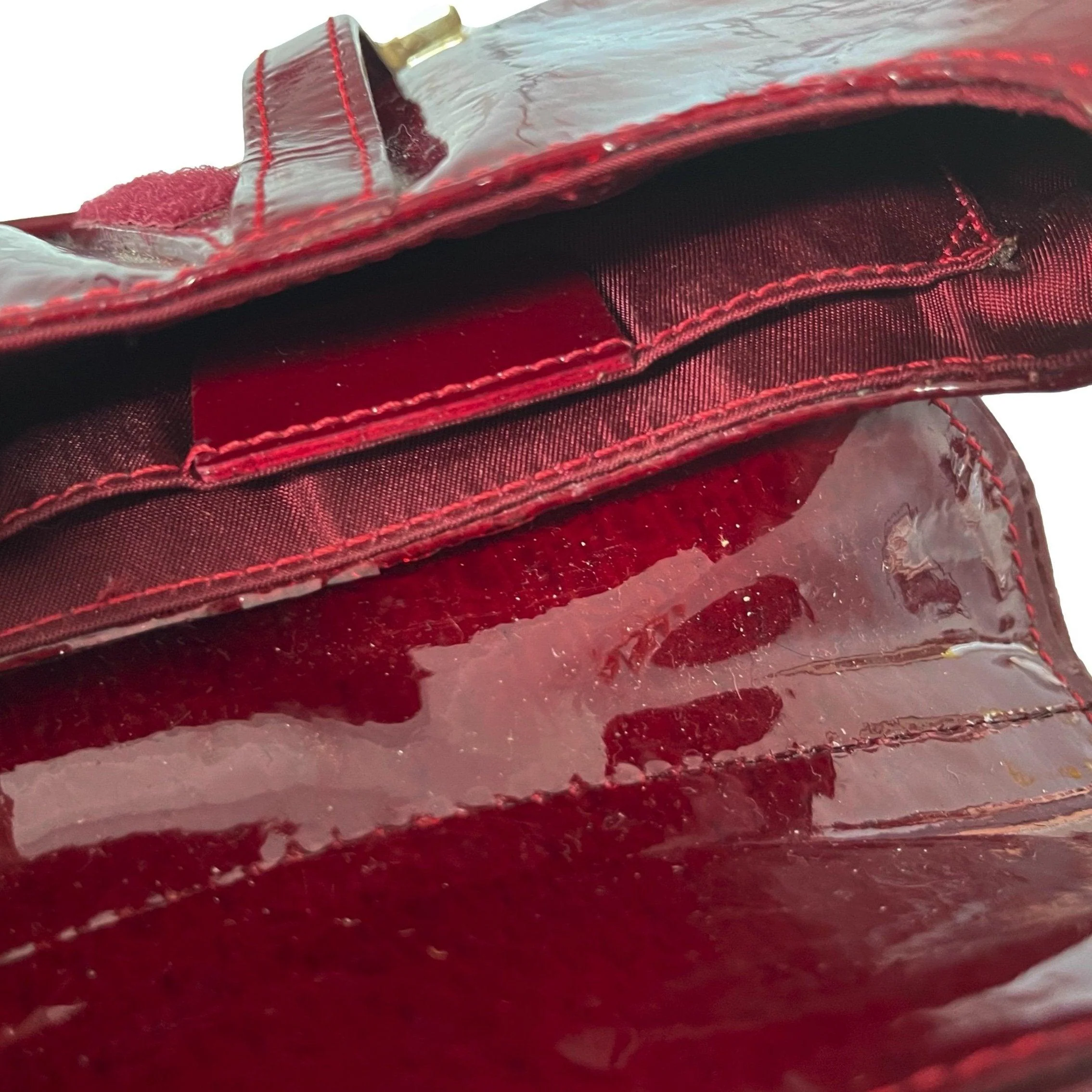 Dior Burgundy Monogram Patent Mini Saddle - Image 5
